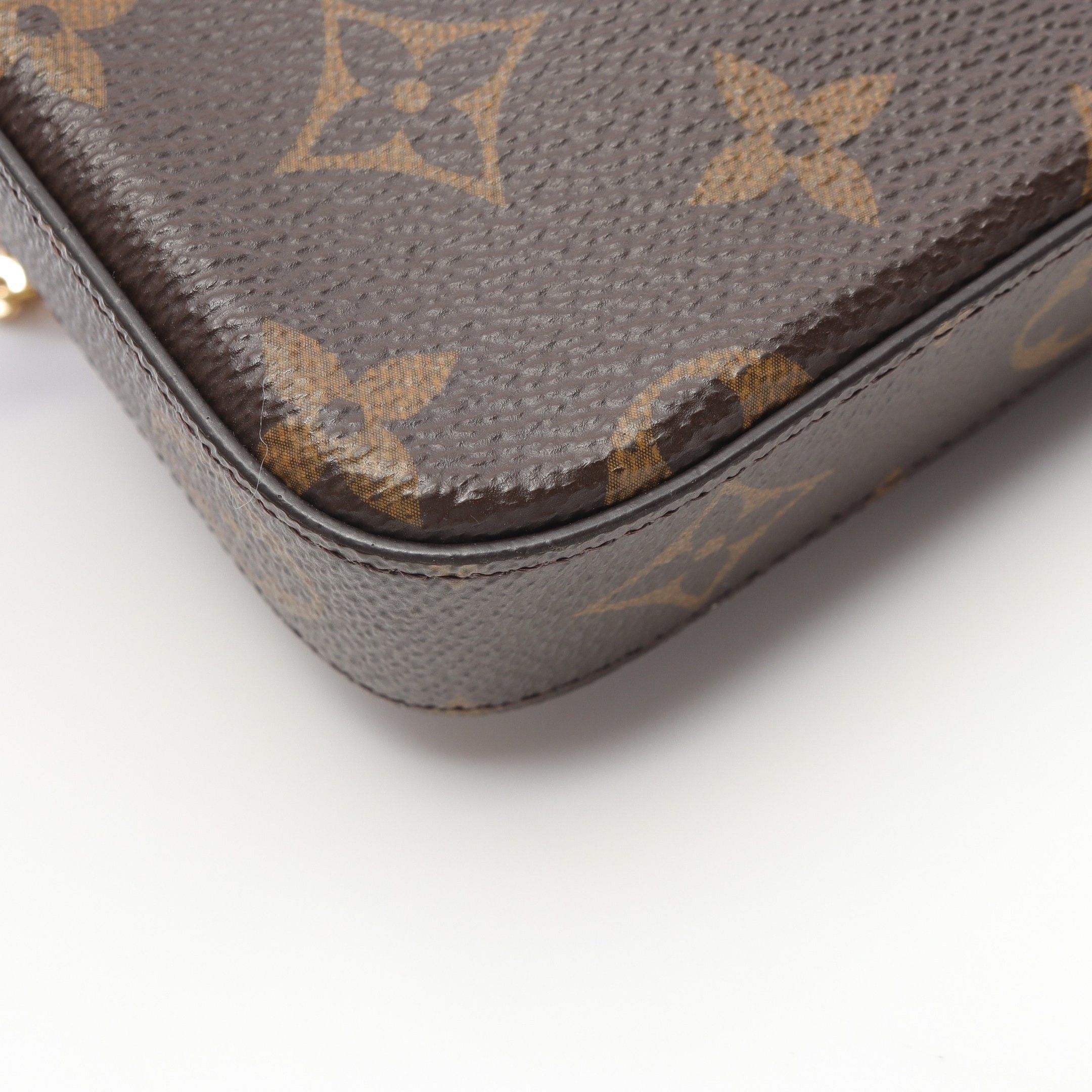 Louis Vuitton Louis Vuitton Pochette Felicie Monogram Fuchsia Chain Wallet Leather Brown Size ONE SIZE - 6 Thumbnail