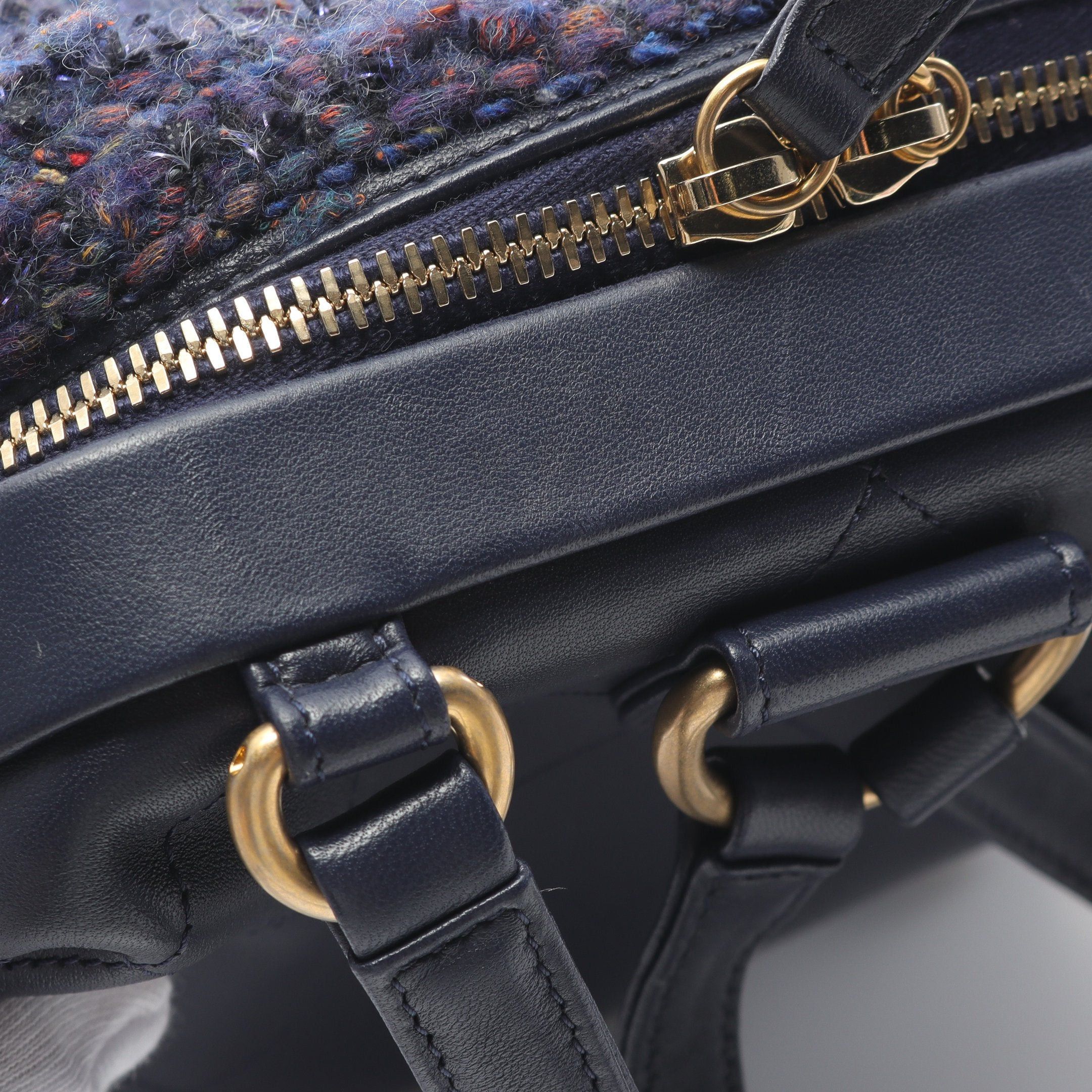 Chanel Chanel Backpack Rucksack Tweed Leather Navy Multicolor Gold Hardware Size ONE SIZE - 7 Thumbnail