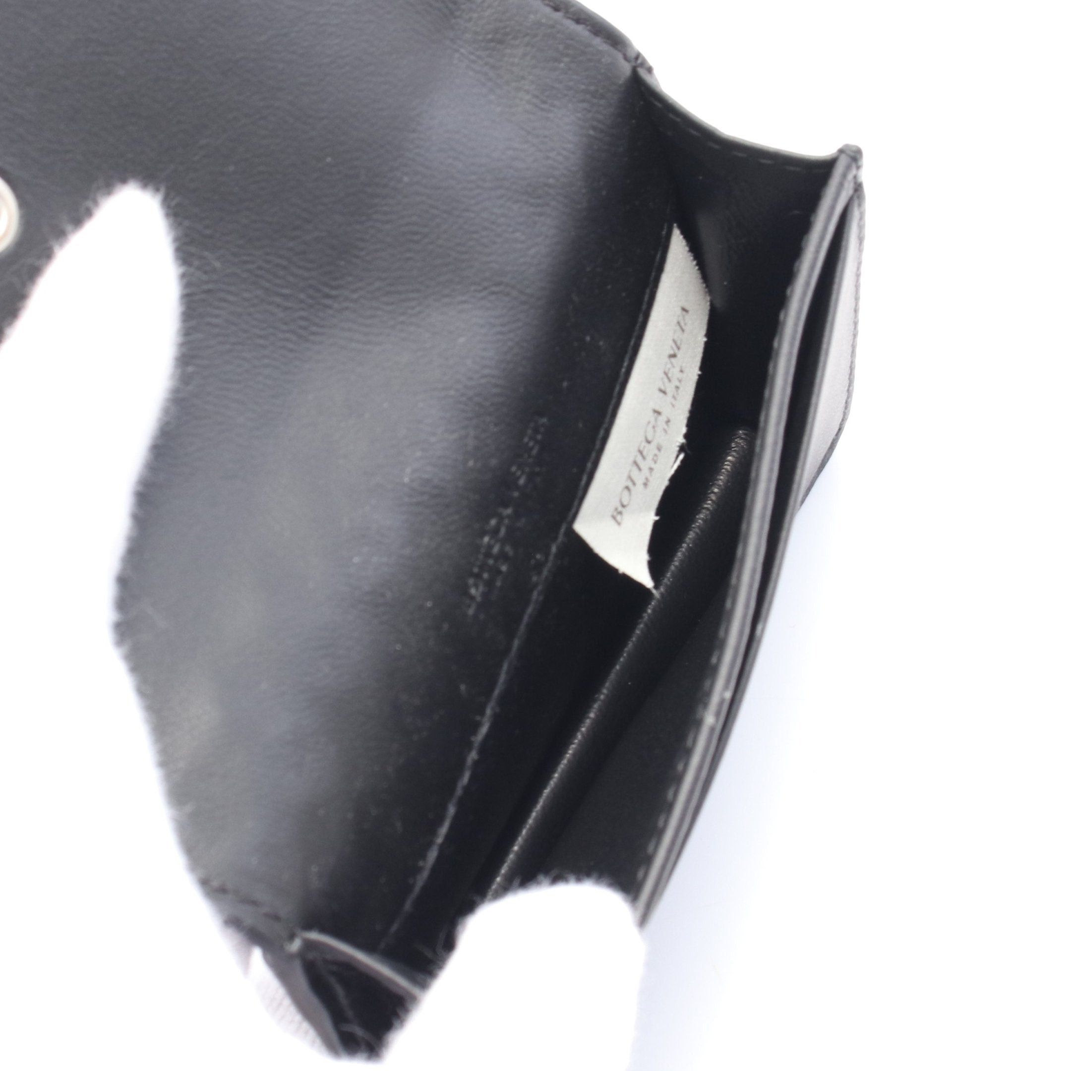 Bottega Veneta Bottega Veneta Intrecciato Card Case Name Holder Leather Black Size ONE SIZE - 3 Thumbnail