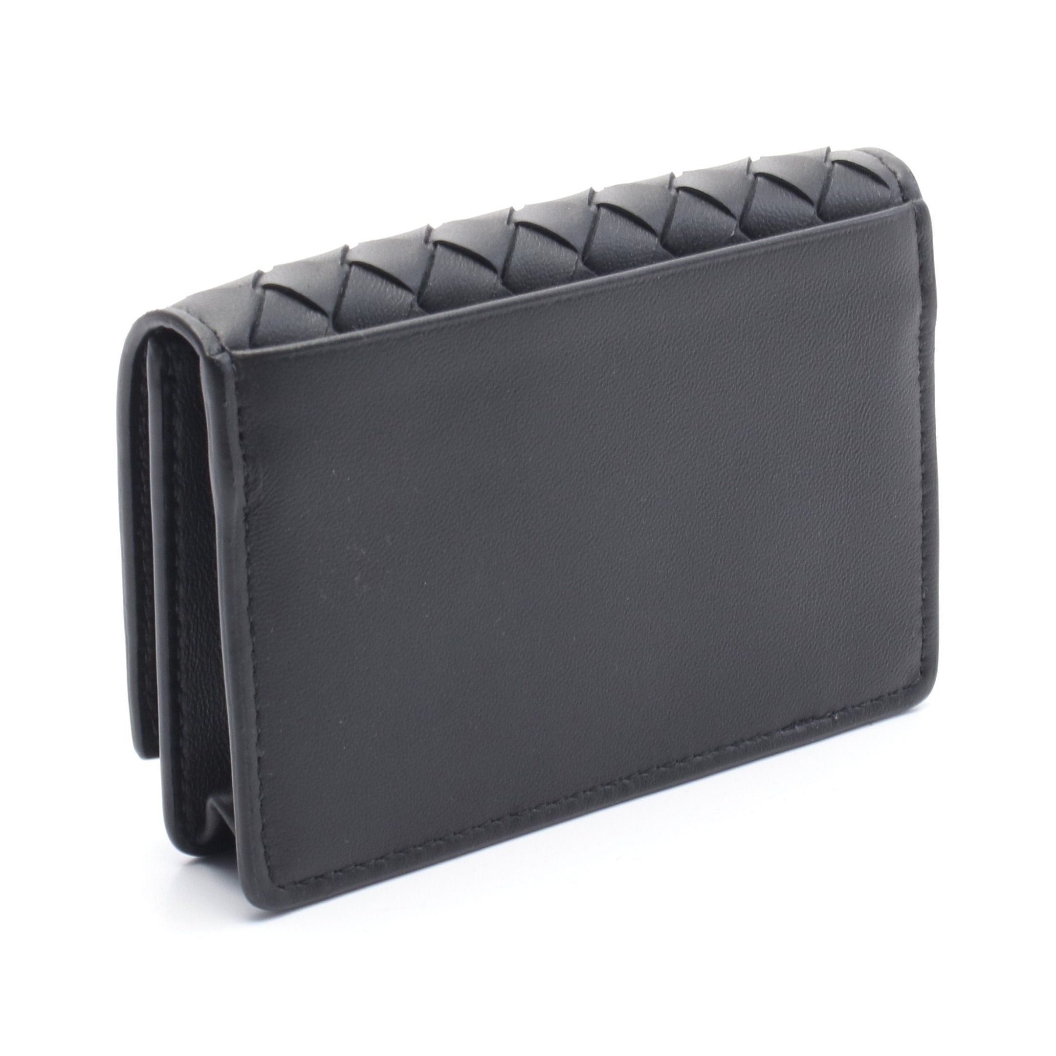 Bottega Veneta Bottega Veneta Intrecciato Card Case Name Holder Leather Black Size ONE SIZE - 2 Thumbnail