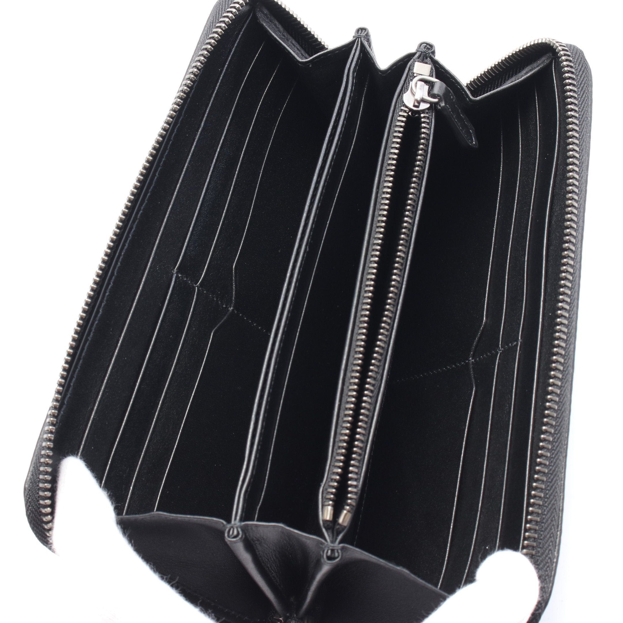 Bvlgari Bvlgari Round Zipper Long Wallet Leather Black Size ONE SIZE - 3 Thumbnail