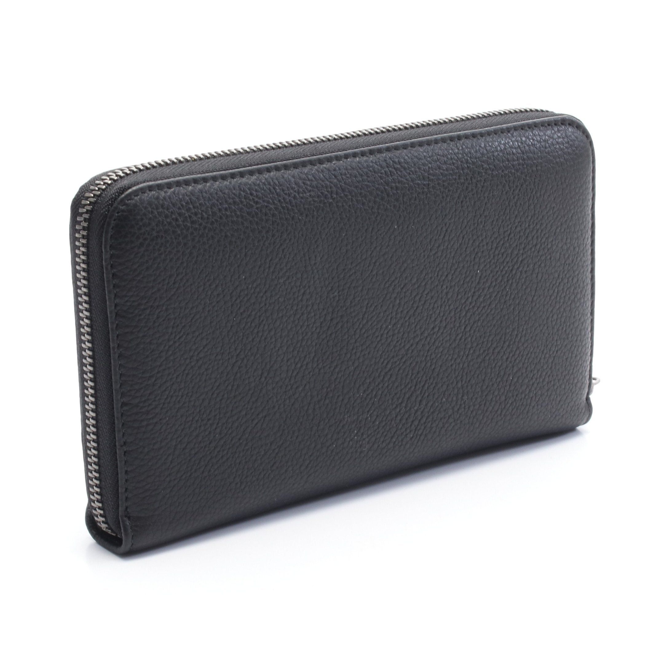 Bvlgari Bvlgari Round Zipper Long Wallet Leather Black Size ONE SIZE - 2 Thumbnail
