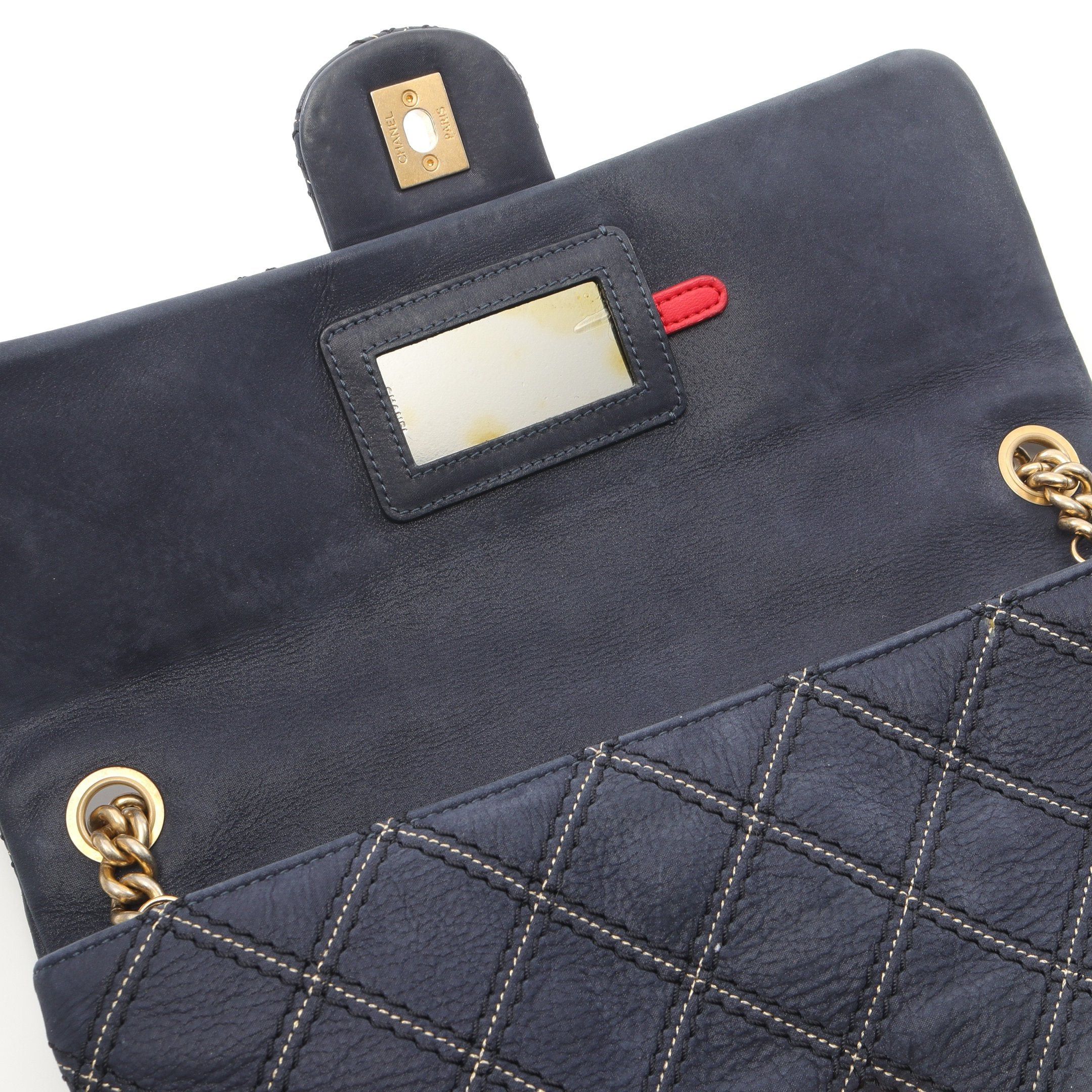 Chanel Chanel Chain Shoulder Bag Velvet Calfskin Navy Gold Hardware Size ONE SIZE - 10 Thumbnail