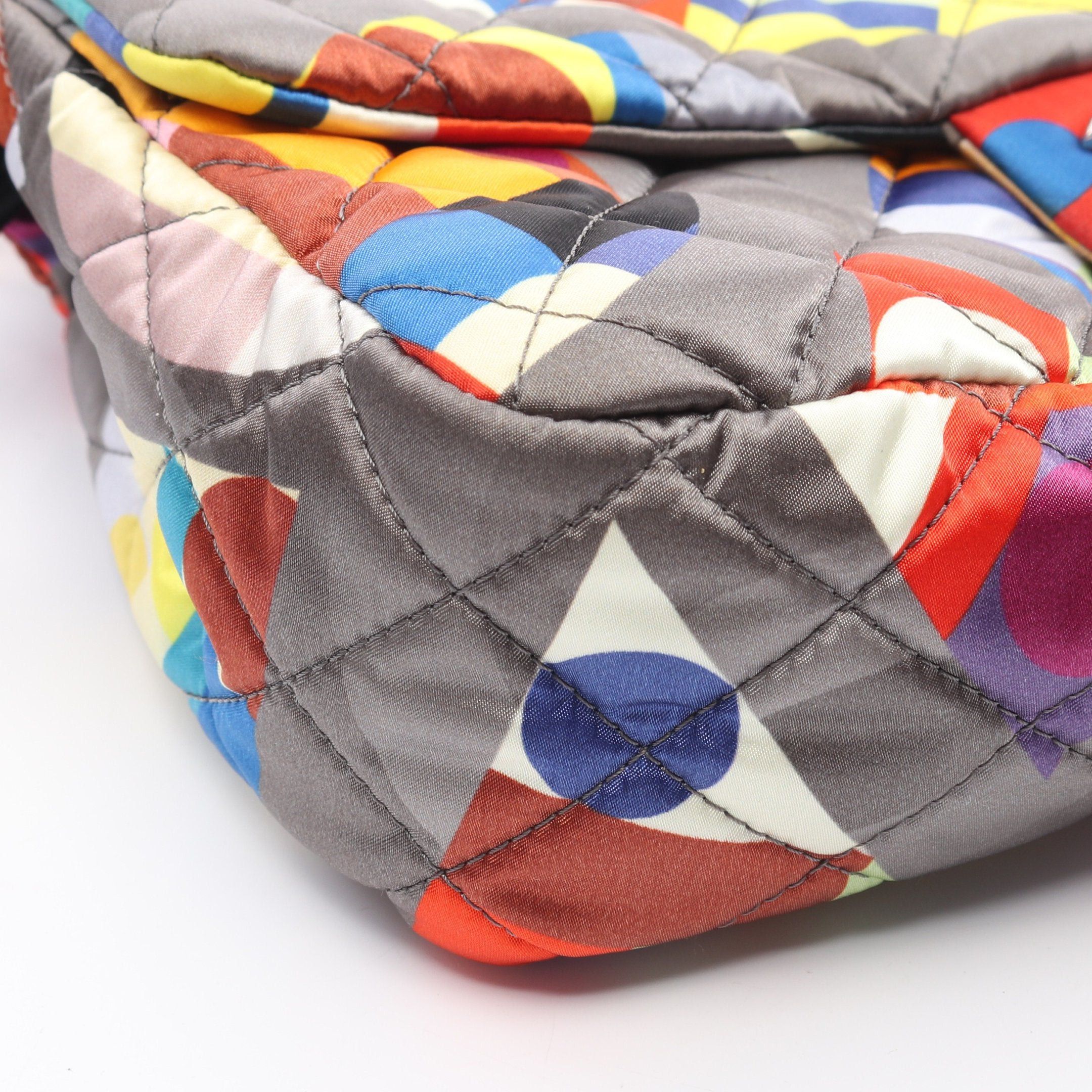 Chanel Chanel Matelasse Double Chain Shoulder Bag Nylon Gray Multicolor Silver Hardware Size ONE SIZE - 6 Thumbnail
