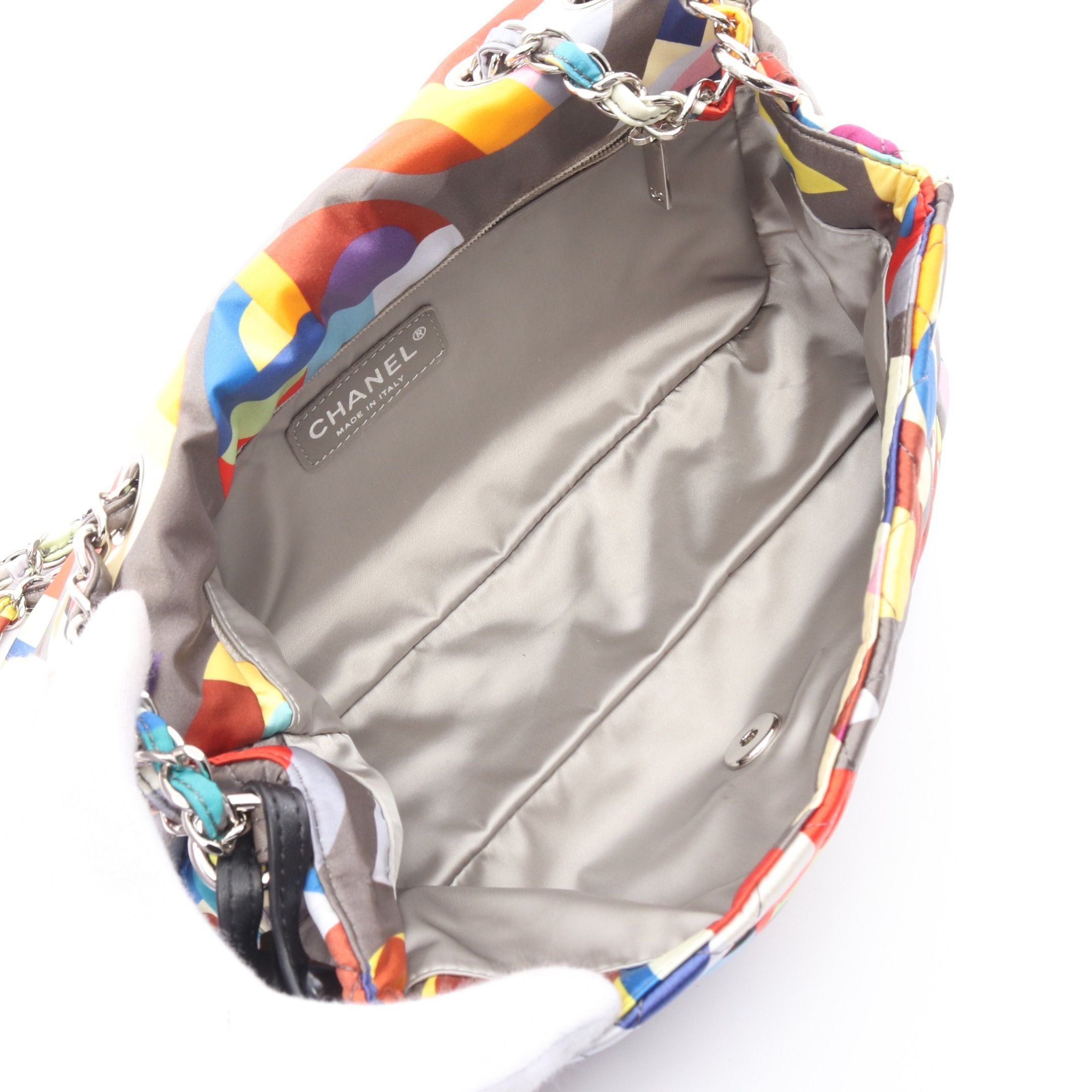 Chanel Chanel Matelasse Double Chain Shoulder Bag Nylon Gray Multicolor Silver Hardware Size ONE SIZE - 3 Thumbnail