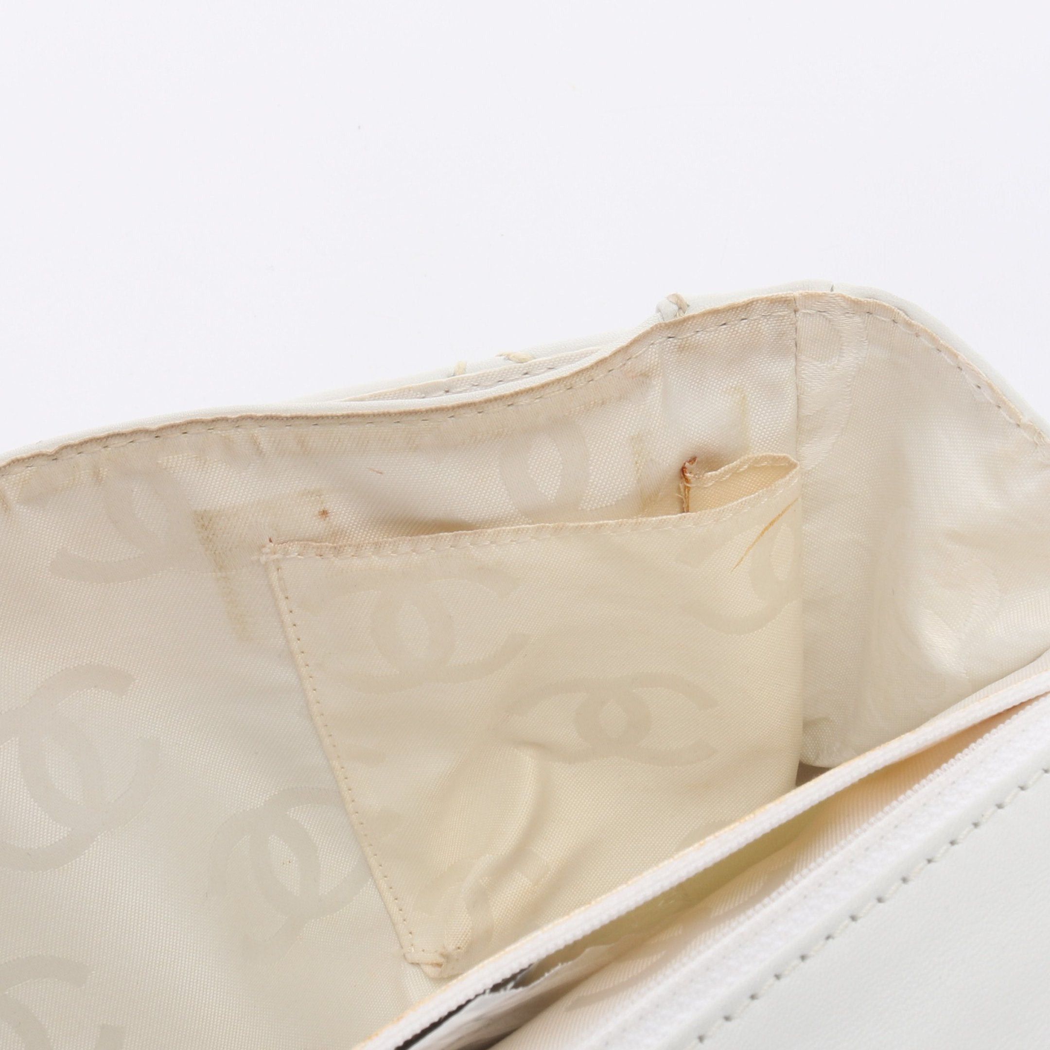Chanel Chanel Wild Stitch Top Handle Handbag Leather White Gold Hardware Size ONE SIZE - 8 Thumbnail