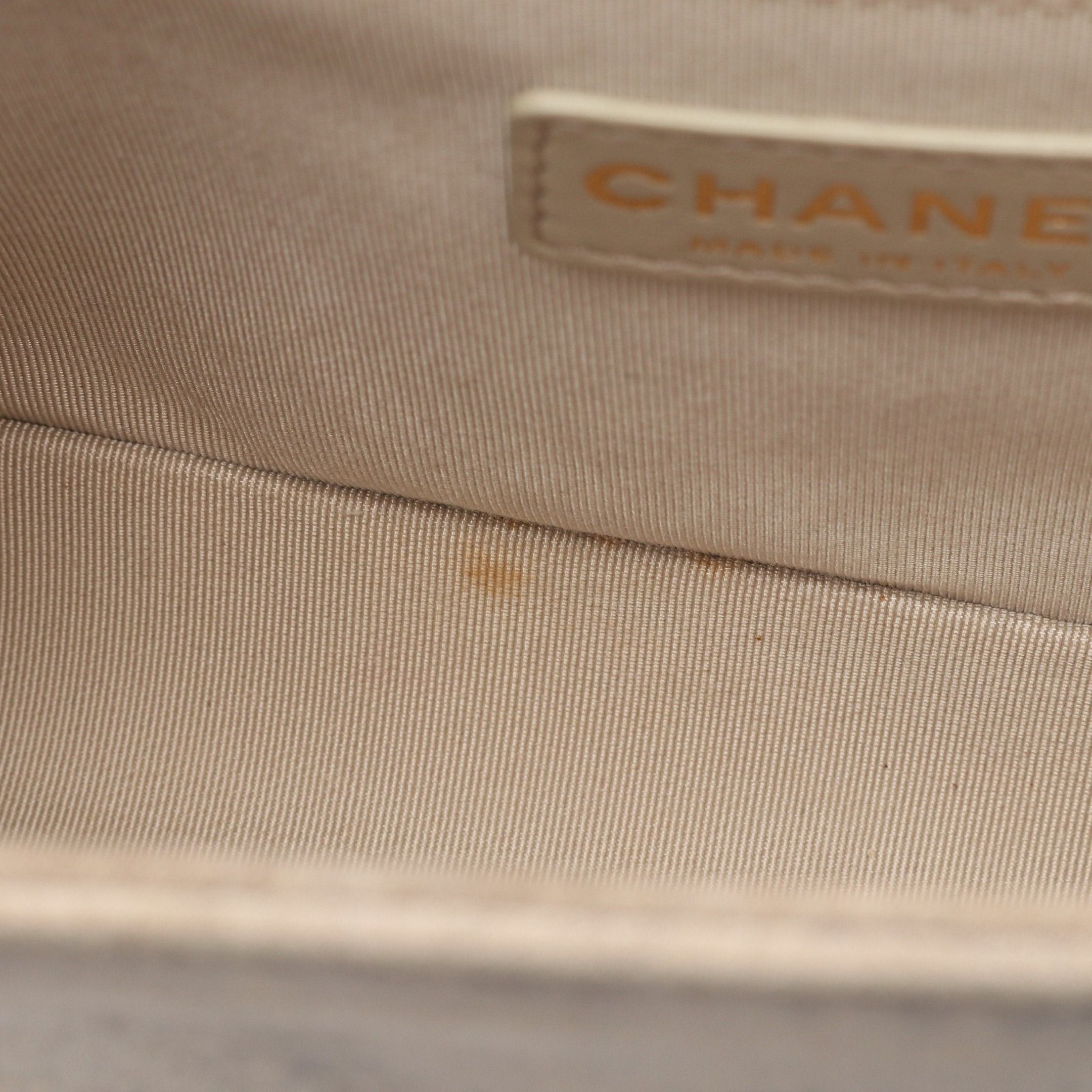Chanel Chanel Boy Chanel Chain Shoulder Bag Velvet Calfskin Beige Antique Gold Hardware Size ONE SIZE - 9 Thumbnail