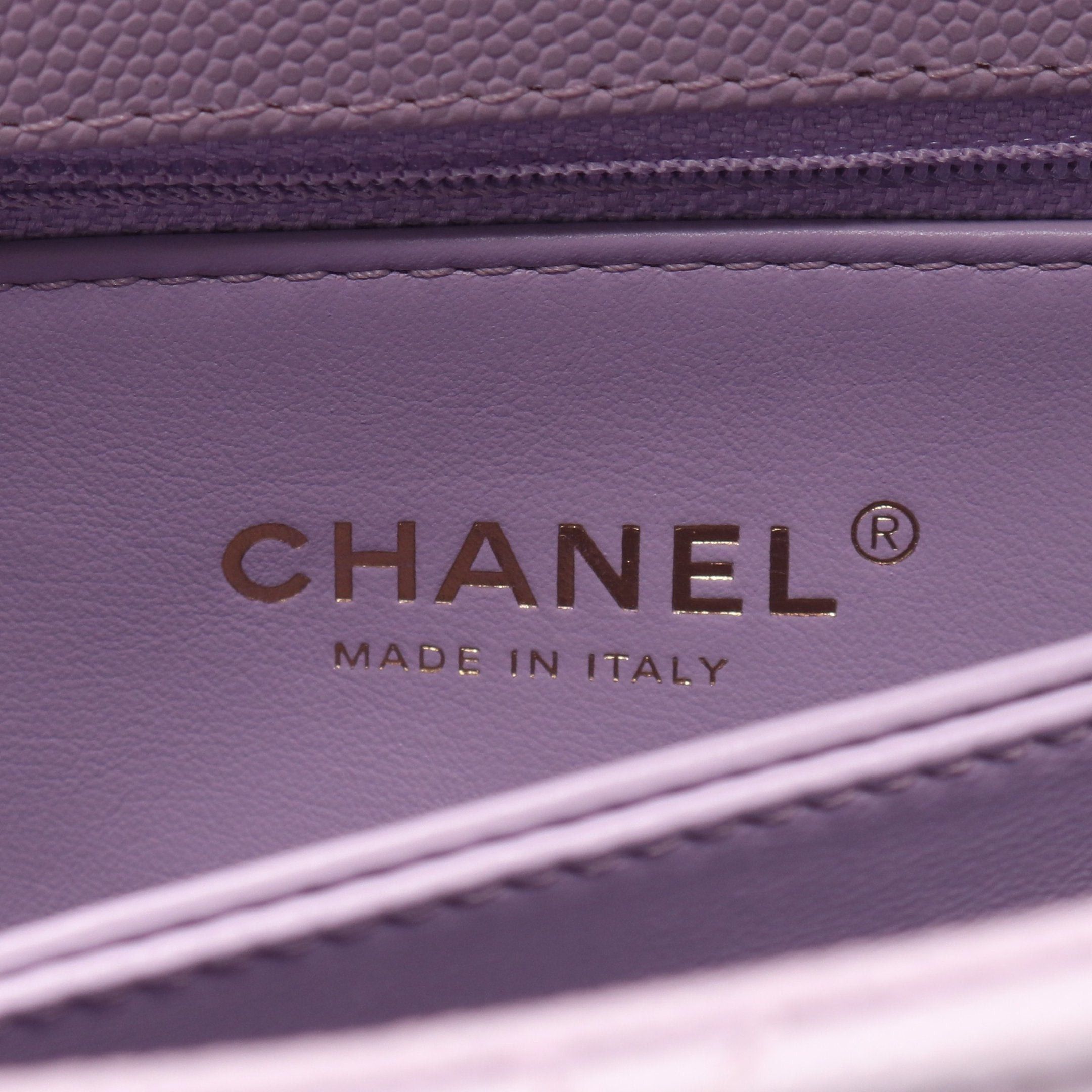 Chanel Chanel Coco Handle Flap Matelasse Handbag Caviar Skin Light Purple Gold Hardware Size ONE SIZE - 4 Thumbnail