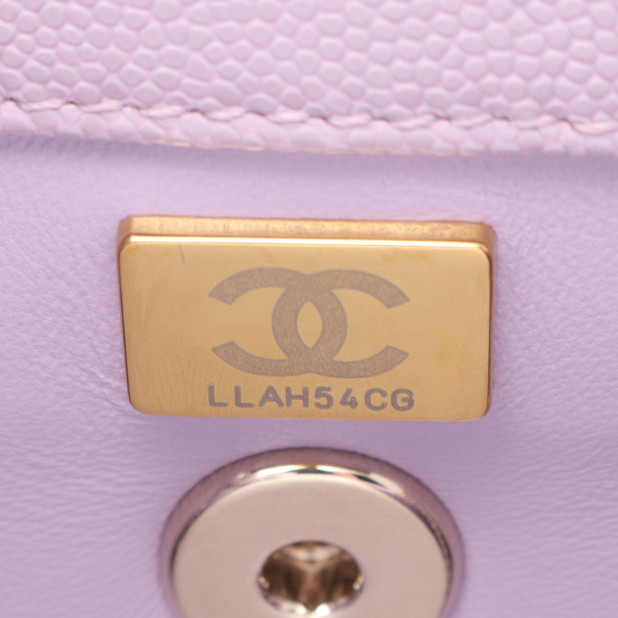 Chanel Chanel Coco Handle Flap Matelasse Handbag Caviar Skin Light Purple Gold Hardware Size ONE SIZE - 5 Thumbnail