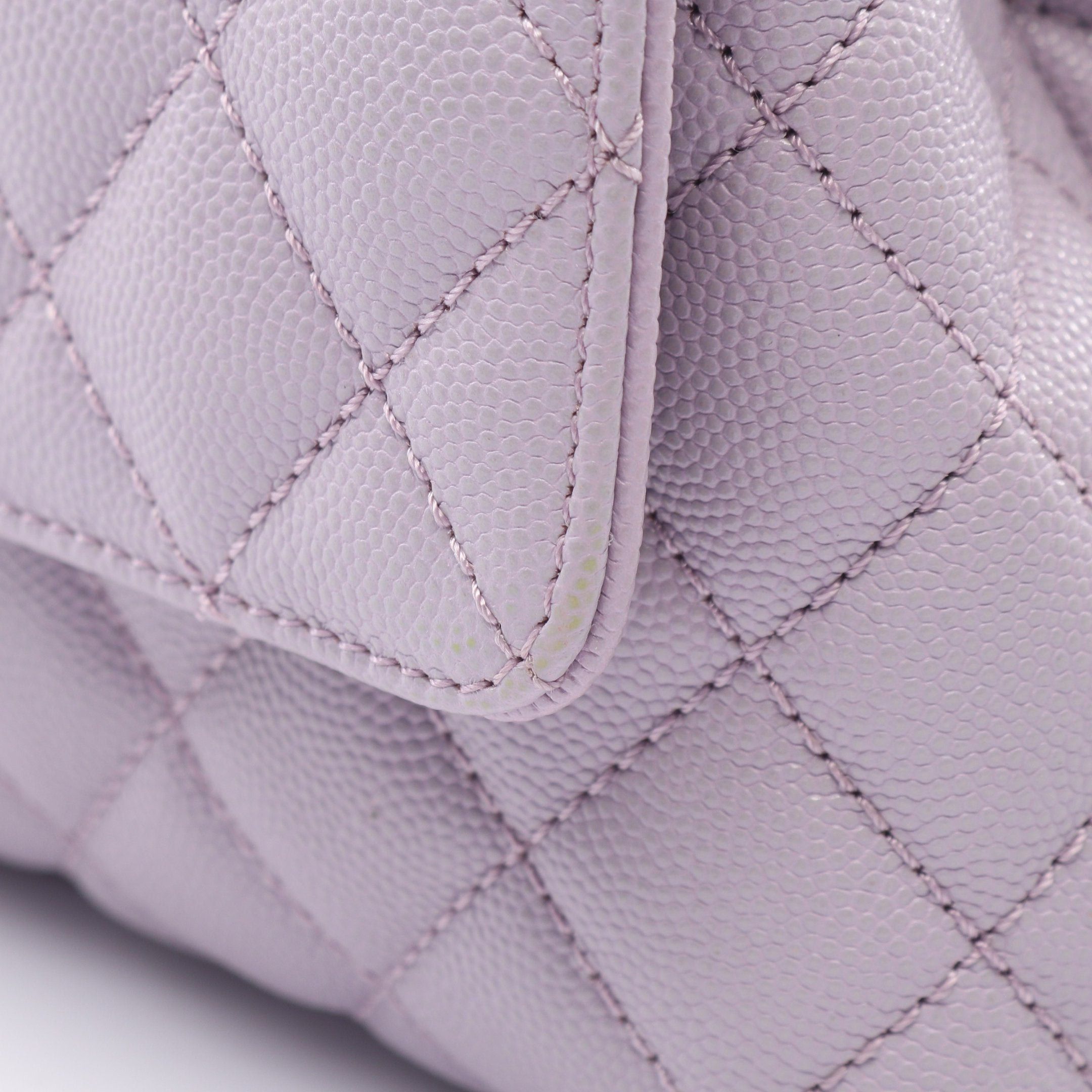 Chanel Chanel Coco Handle Flap Matelasse Handbag Caviar Skin Light Purple Gold Hardware Size ONE SIZE - 8 Thumbnail