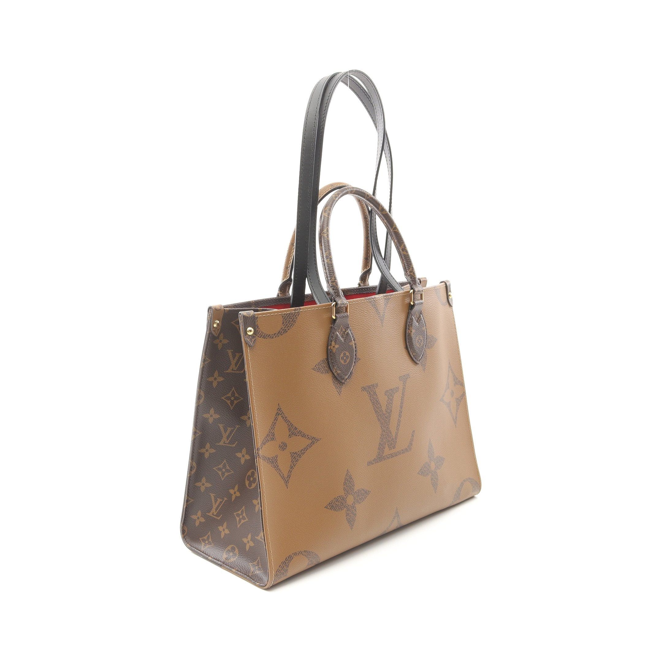Louis Vuitton Louis Vuitton On-The-Go Mm Monogram Giant Reverse Shoulder Bag Tote Leather Brown Beige Size ONE SIZE - 2 Thumbnail