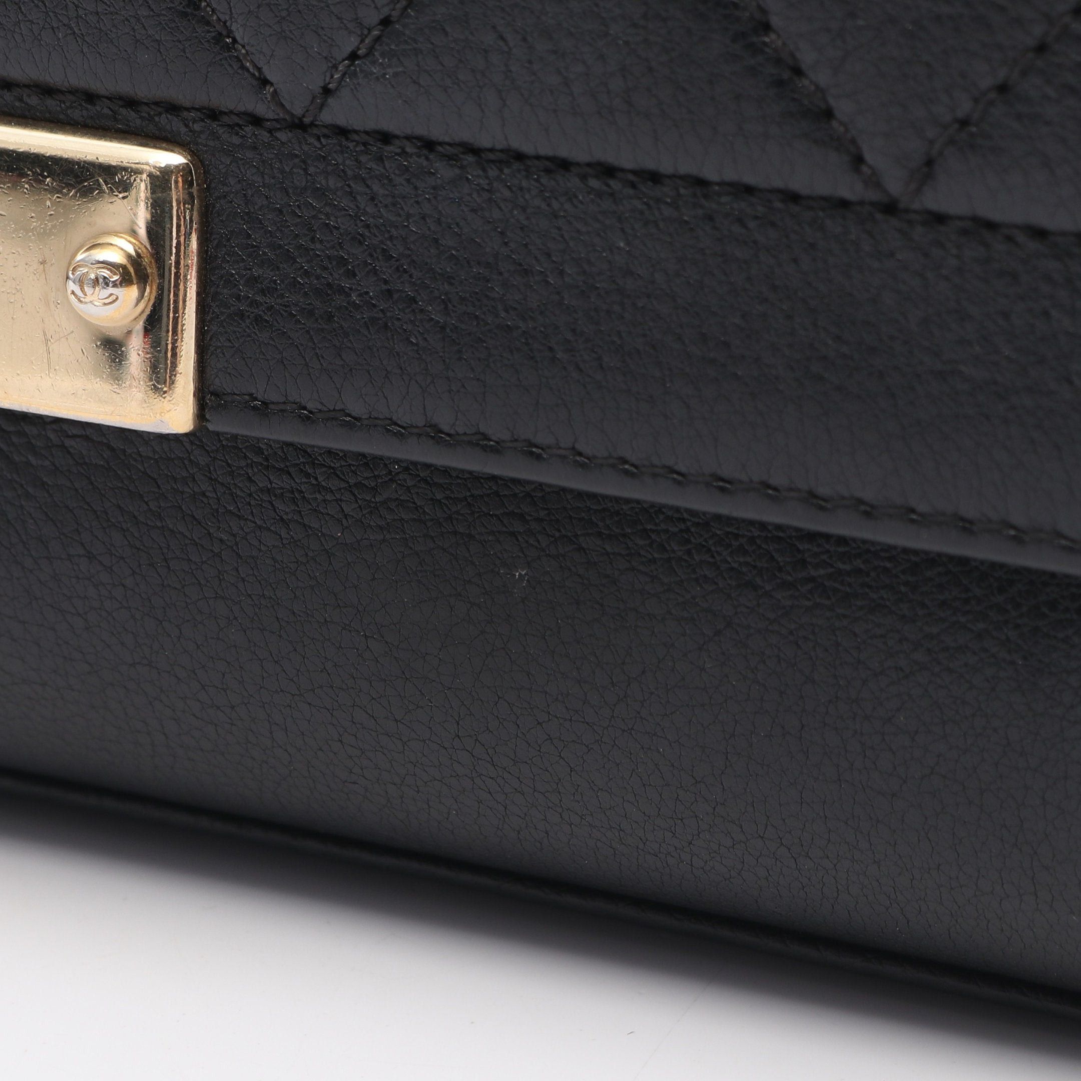 Chanel Chanel Matelasse Click Label Chain Shoulder Bag Leather Black Gold Hardware Size ONE SIZE - 11 Thumbnail