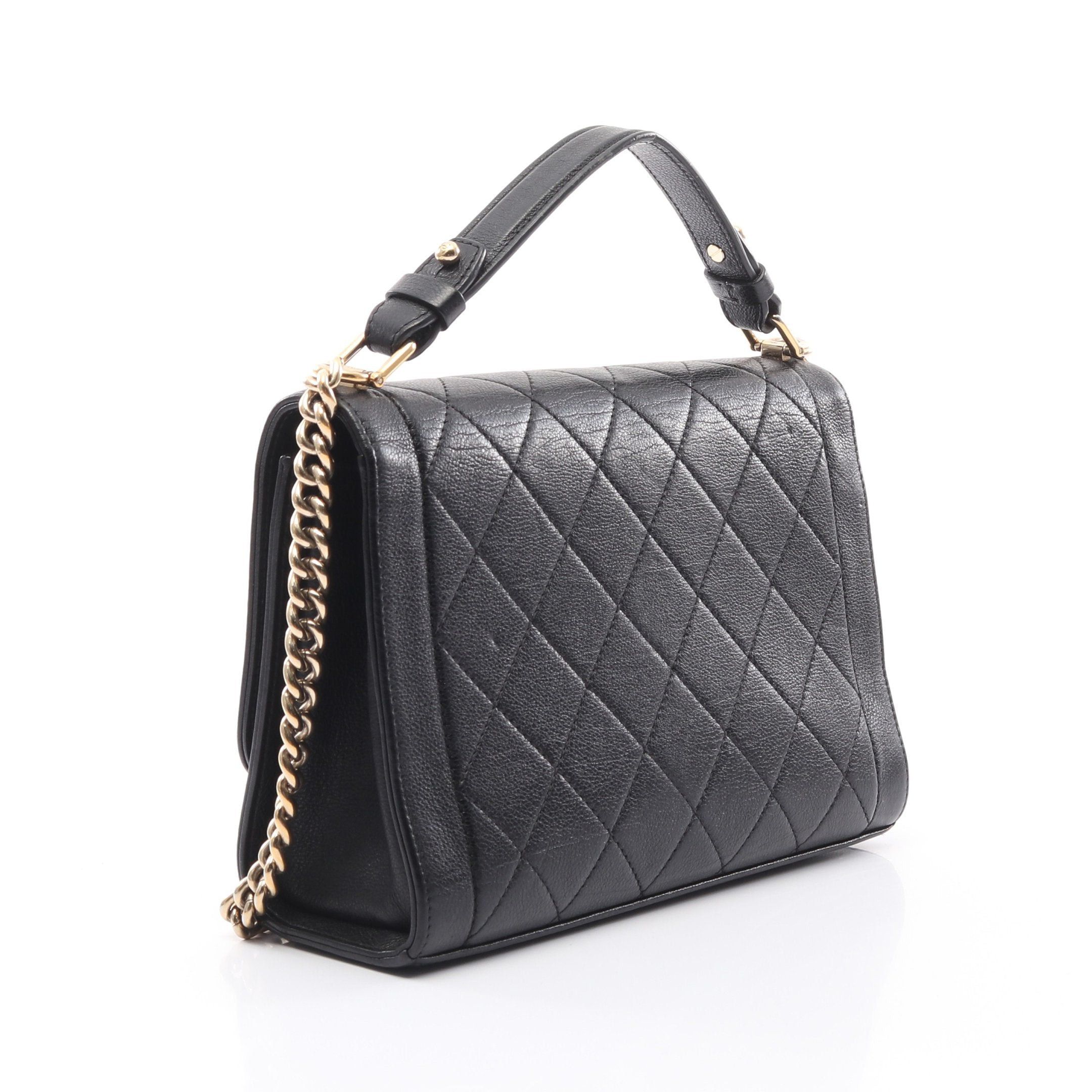 Chanel Chanel Matelasse Click Label Chain Shoulder Bag Leather Black Gold Hardware Size ONE SIZE - 2 Thumbnail