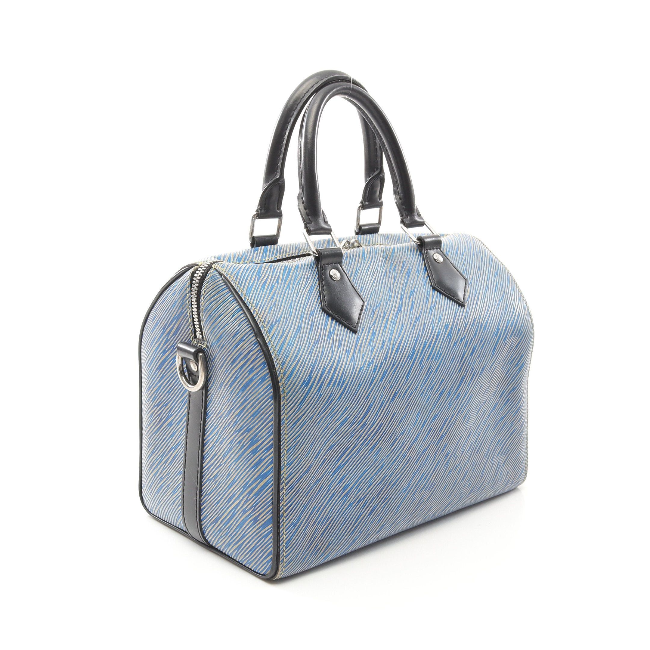 Louis Vuitton Louis Vuitton Speedy 25 Epi Denim Handbag Leather Blue Black Size ONE SIZE - 2 Thumbnail