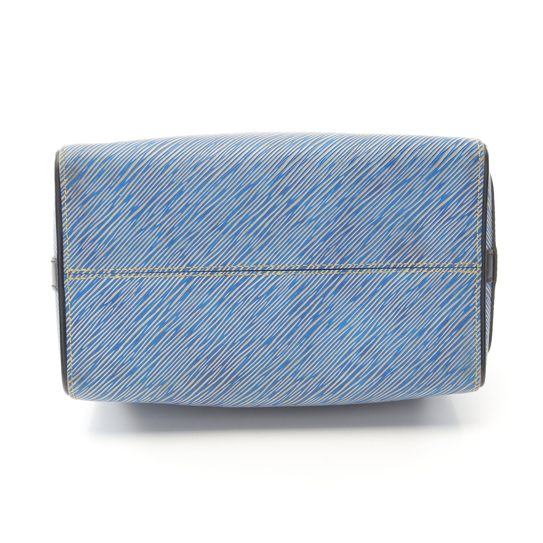 Louis Vuitton Louis Vuitton Speedy 25 Epi Denim Handbag Leather Blue Black Size ONE SIZE - 13 Thumbnail