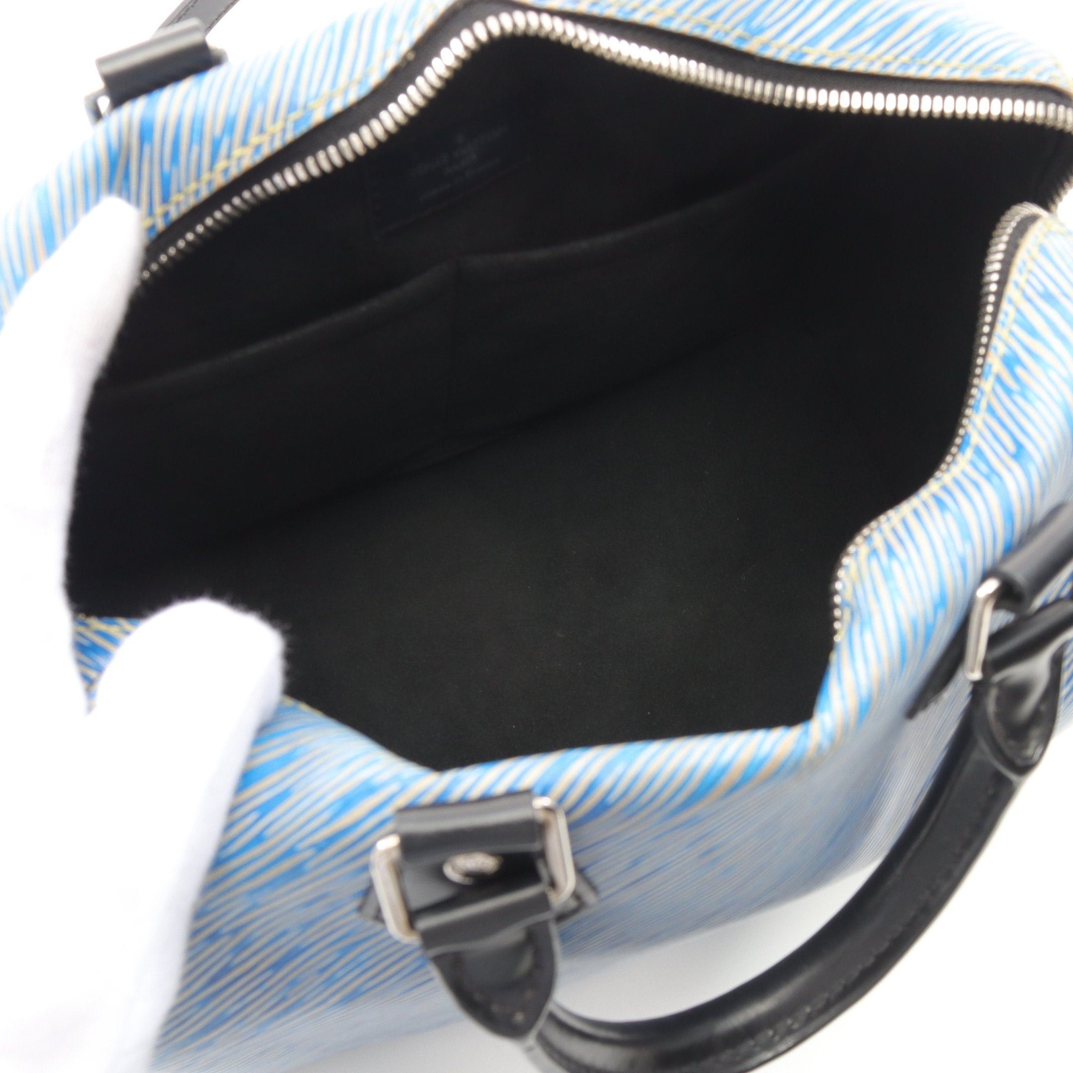 Louis Vuitton Louis Vuitton Speedy 25 Epi Denim Handbag Leather Blue Black Size ONE SIZE - 3 Thumbnail