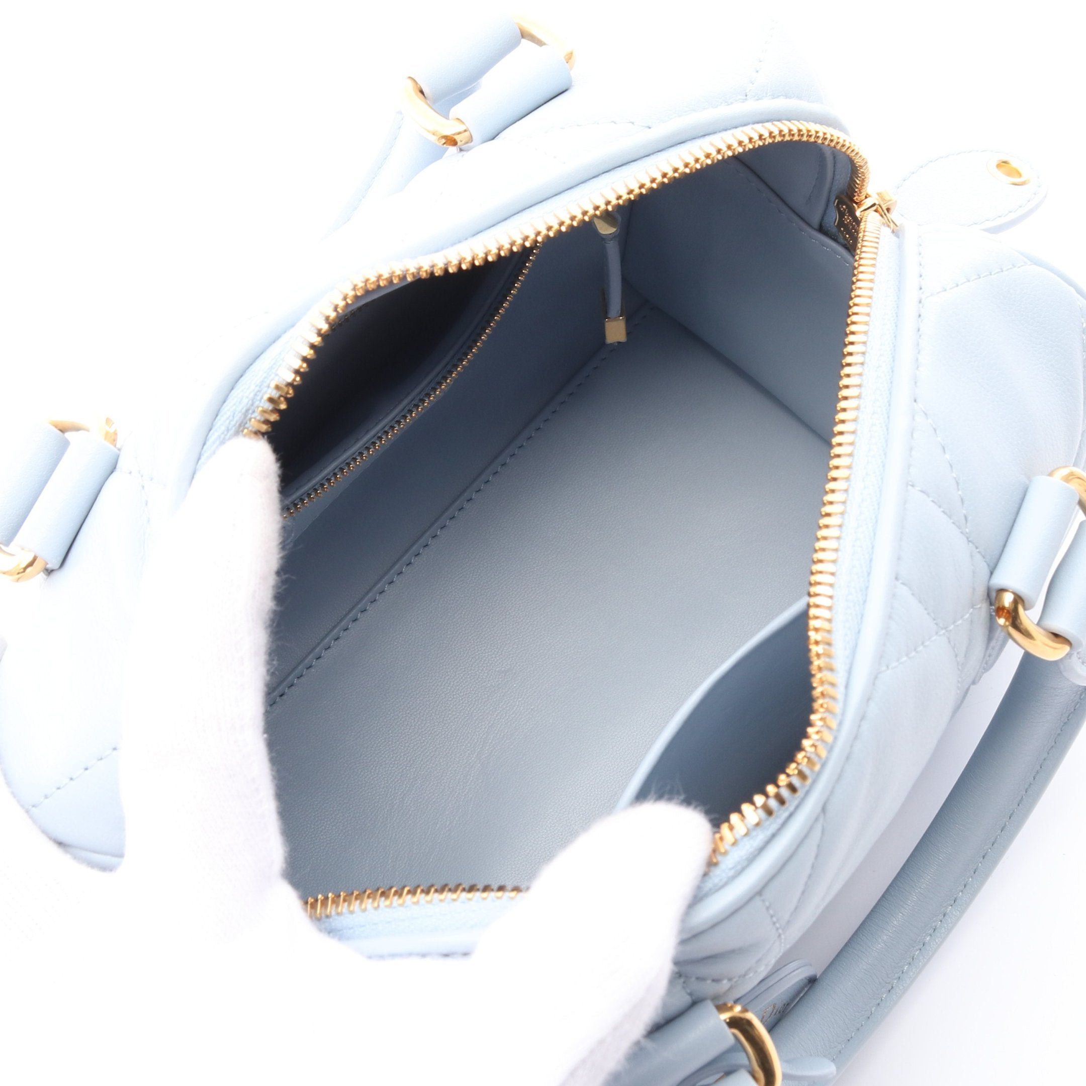 Dior Dior Groove 20 Macro Cannage Handbag Leather Light Blue Size ONE SIZE - 3 Thumbnail