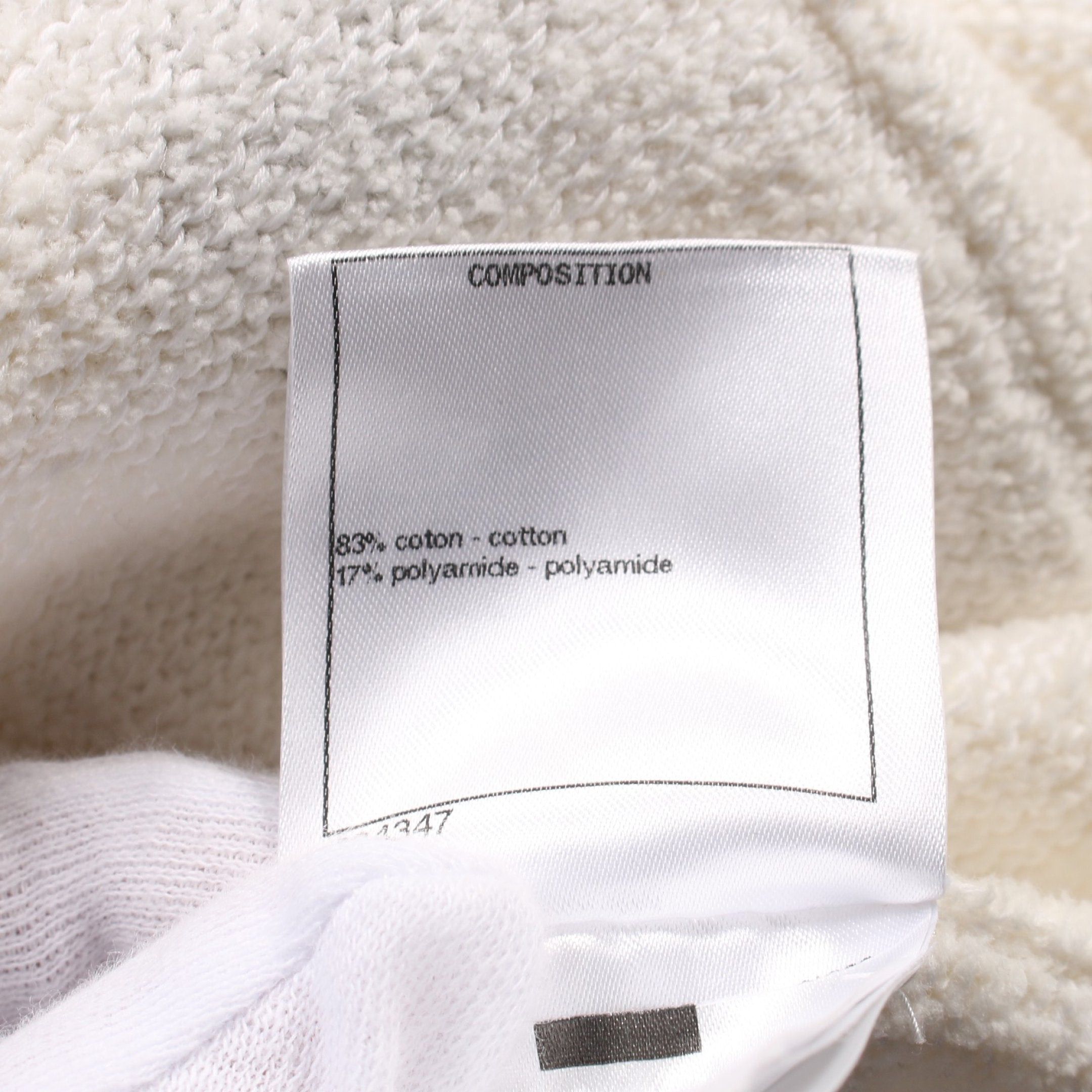 Chanel Chanel Cocomark Button Pile One Piece Long Sleeve Cotton White Black Size ONE SIZE - 5 Thumbnail