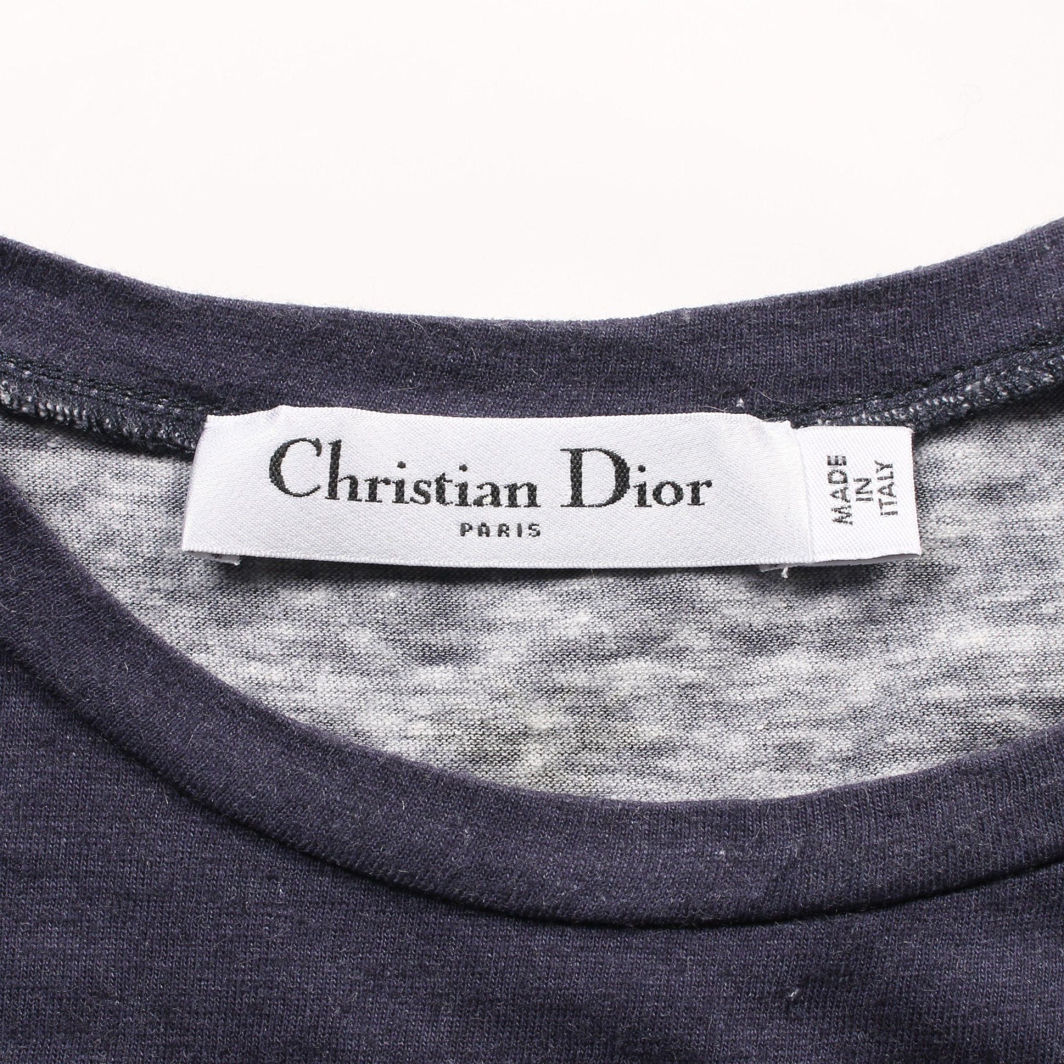 Dior Dior J'ADIOR Tie Dye T-Shirt Crew Neck Short Sleeve Cotton Navy White Size ONE SIZE - 3 Thumbnail