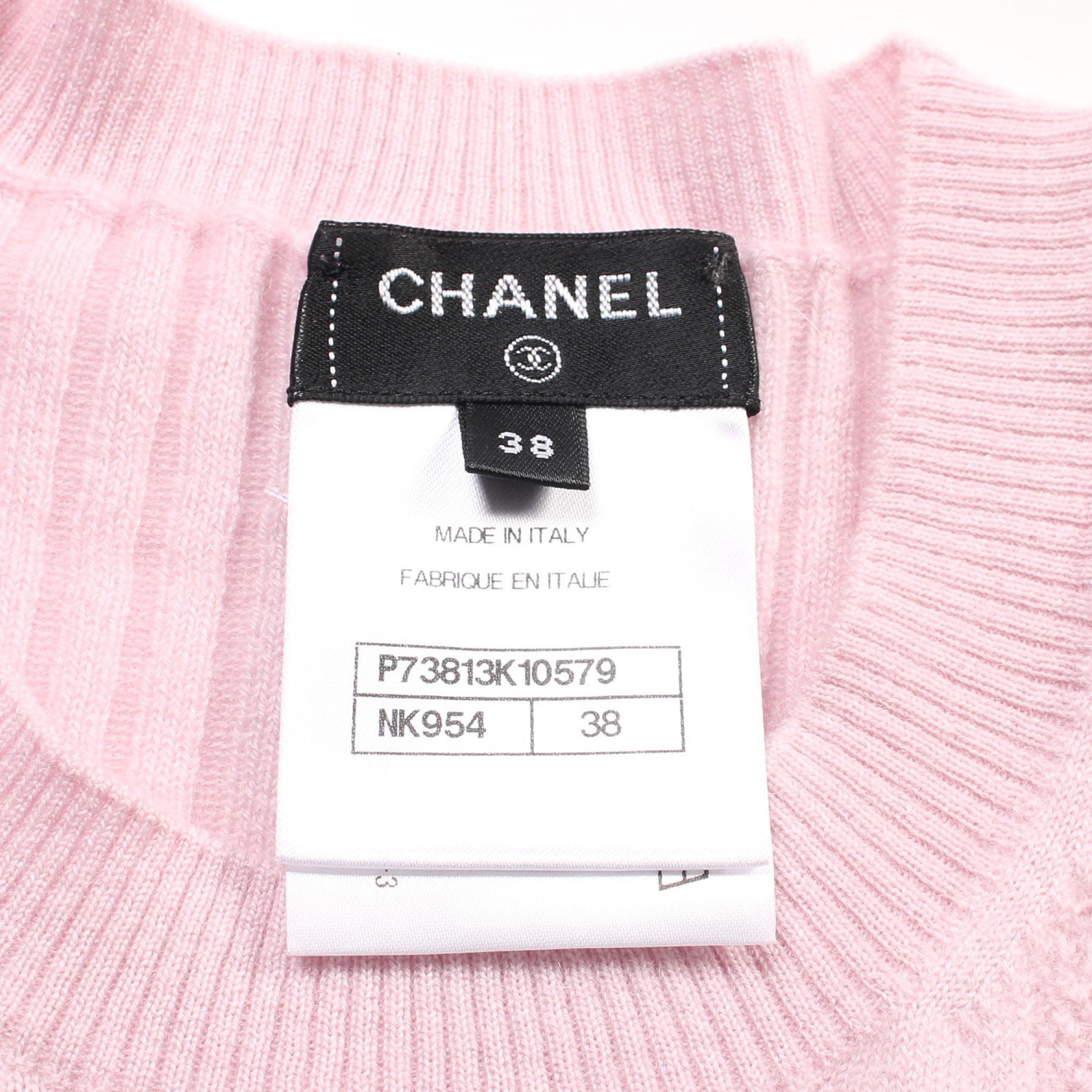 Chanel Chanel Sweater Knit Cashmere Light Pink Size ONE SIZE - 3 Thumbnail