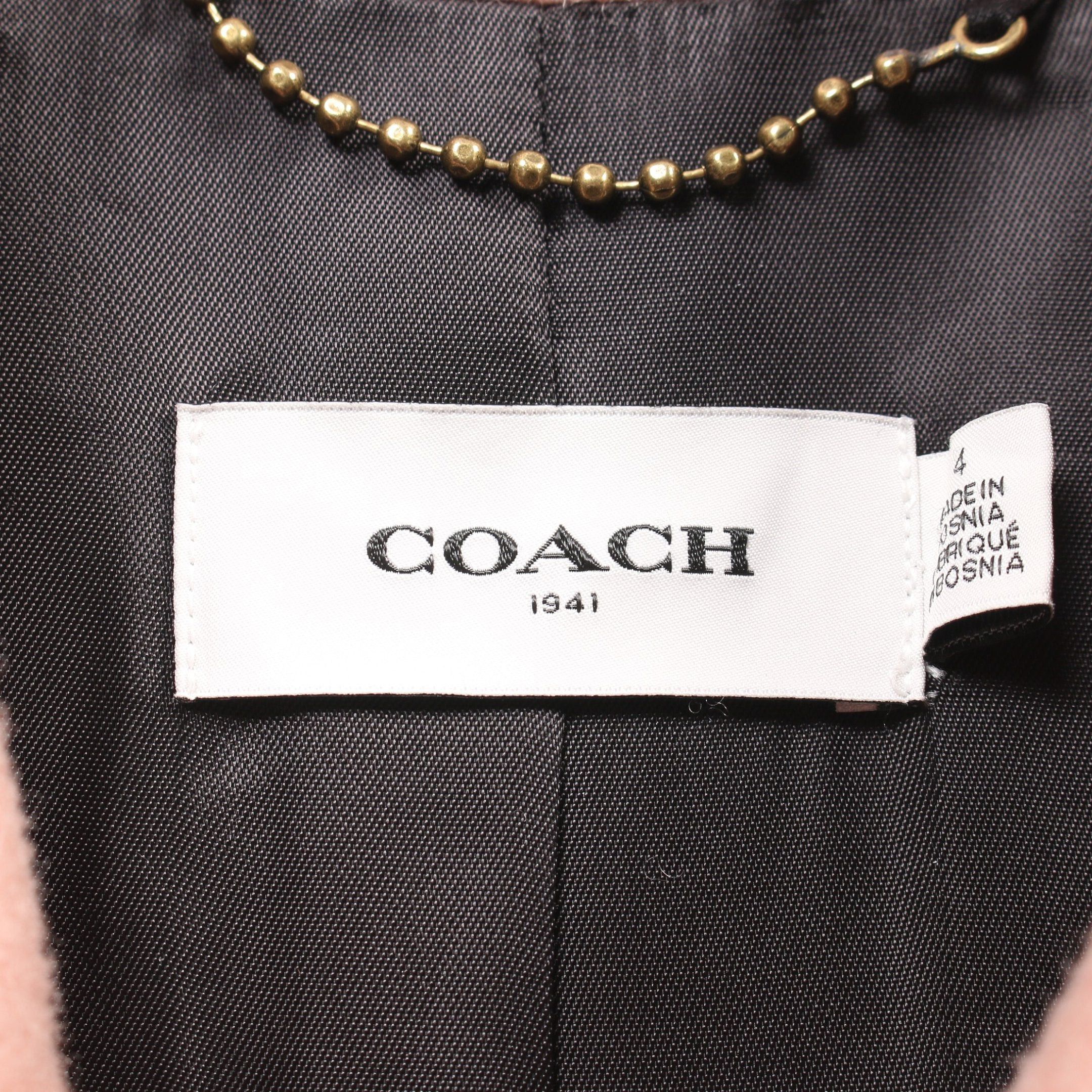 Coach Coach Zip Up Coat Wool Pink Mouton Color-Block Size ONE SIZE - 3 Thumbnail