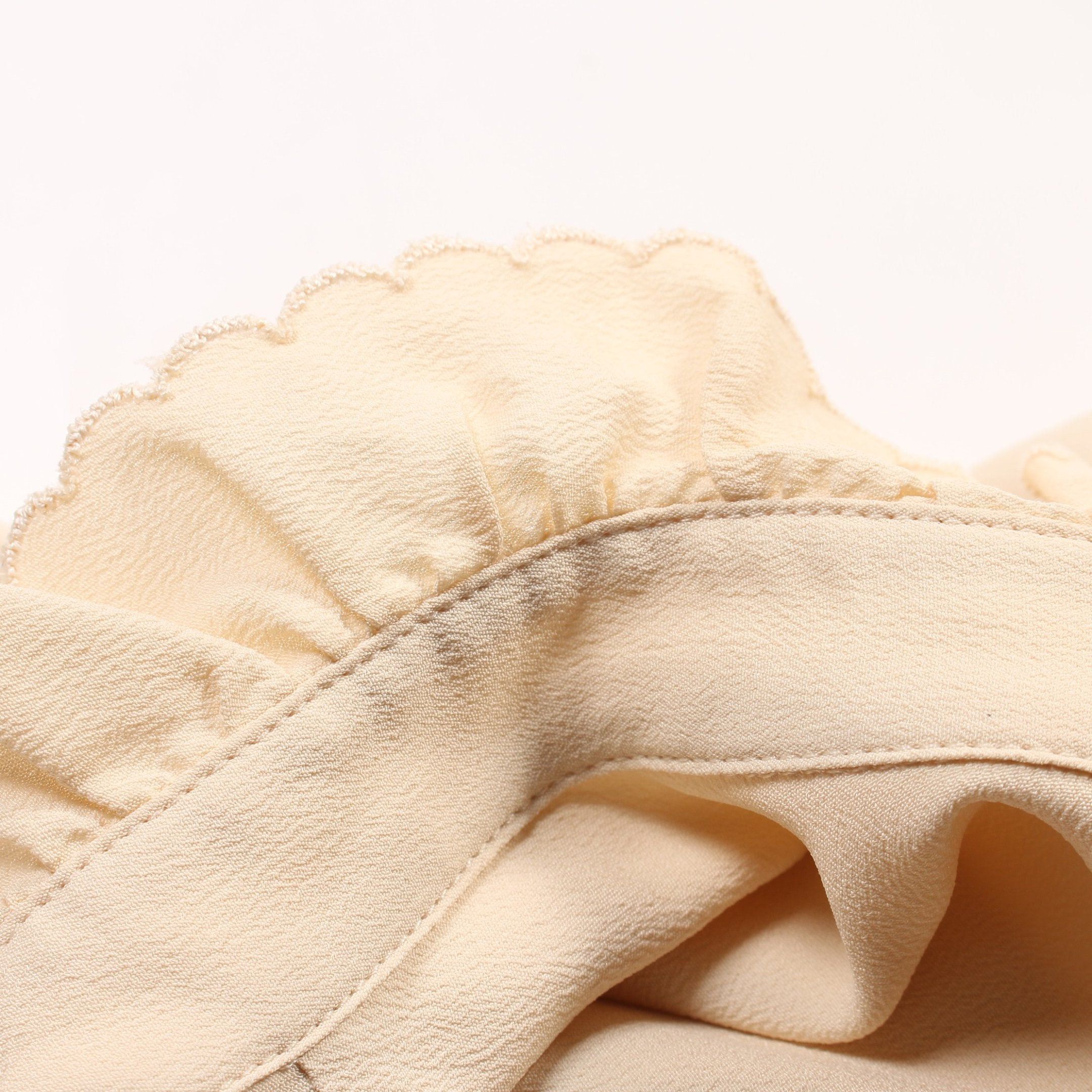 Celine Celine Frill Blouse Ribbon Tie Silk Light Beige Size ONE SIZE - 6 Thumbnail