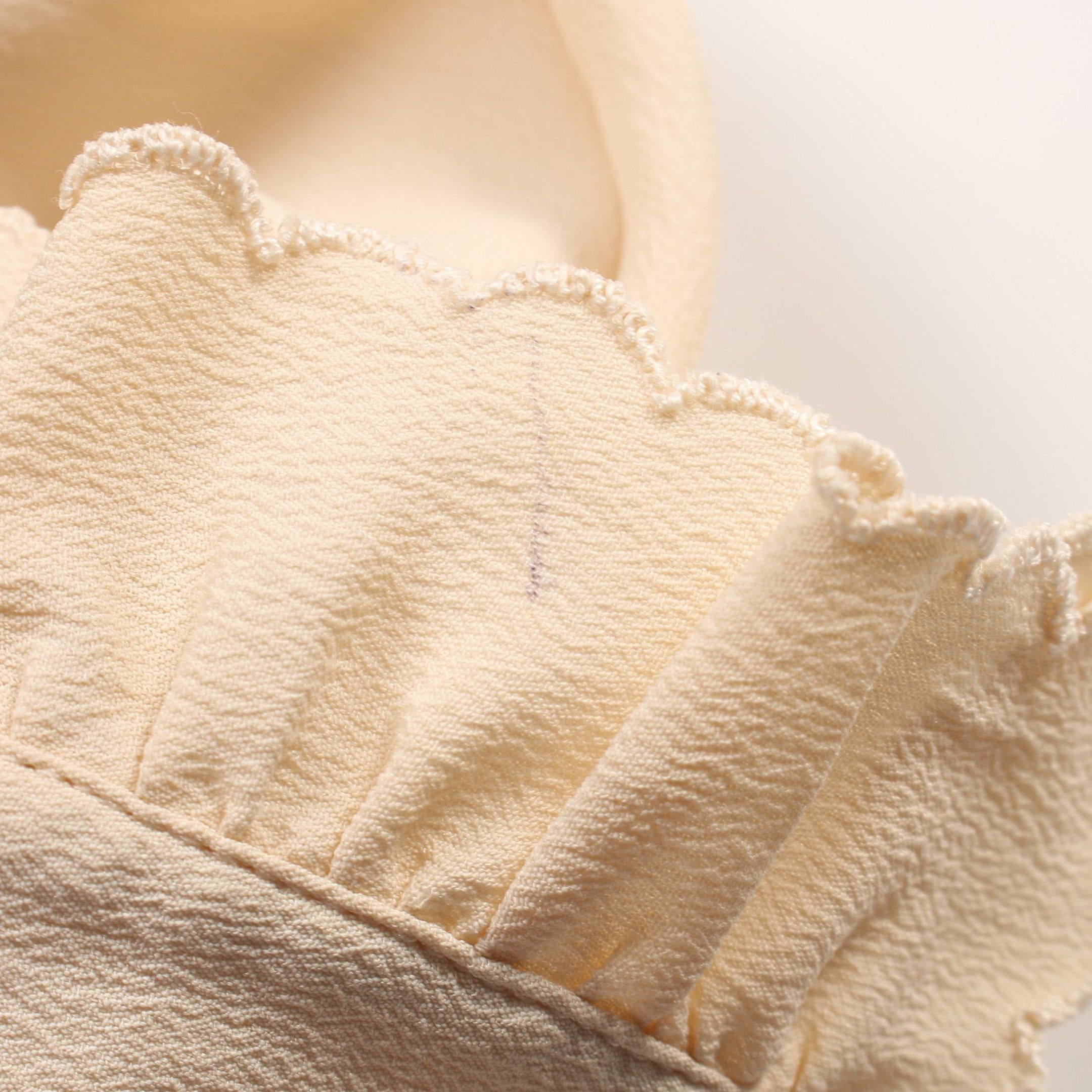 Celine Celine Frill Blouse Ribbon Tie Silk Light Beige Size ONE SIZE - 5 Thumbnail