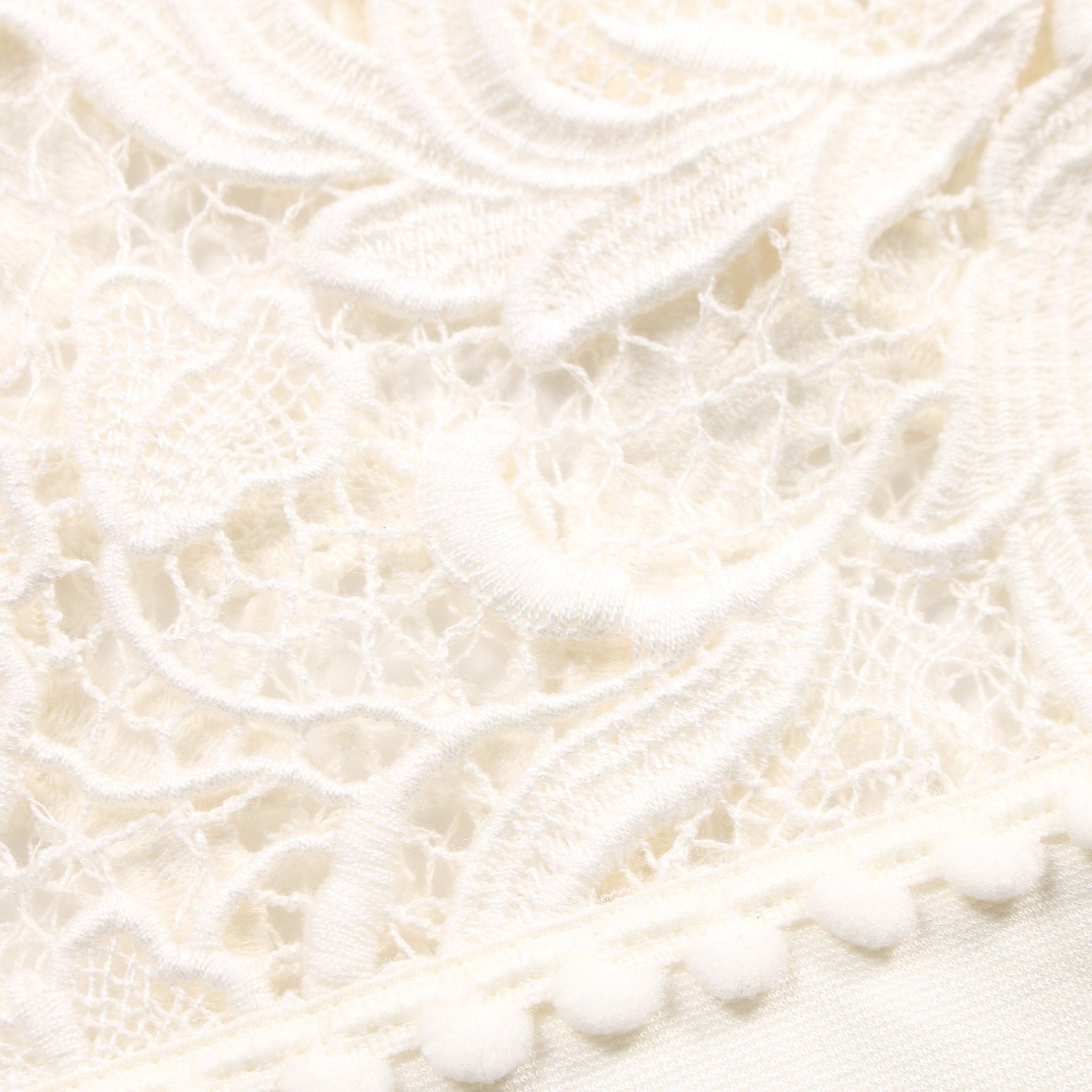 Miu Miu Miu Miu Cut And Sew Short Sleeve Rayon Nylon Off White Lace Color-Block Size ONE SIZE - 7 Thumbnail