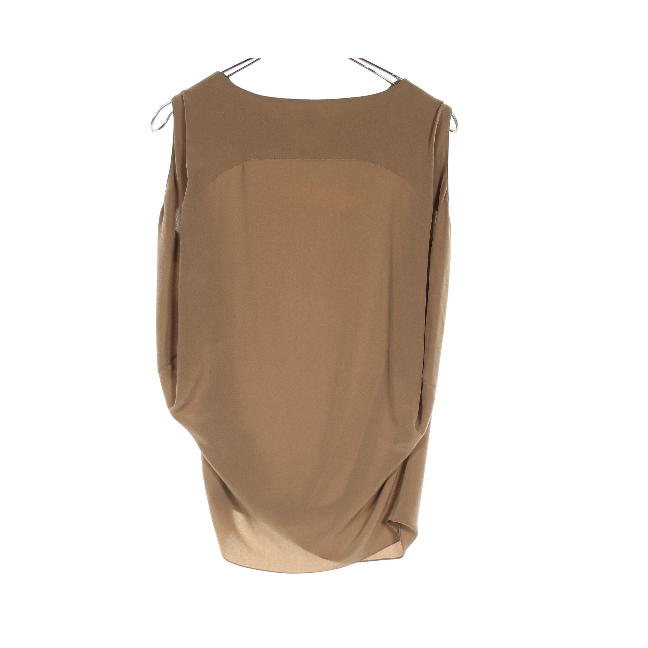 Hermes Hermes Cut And Sew No Sleeve Silk Khaki Brown Size ONE SIZE - 2 Thumbnail