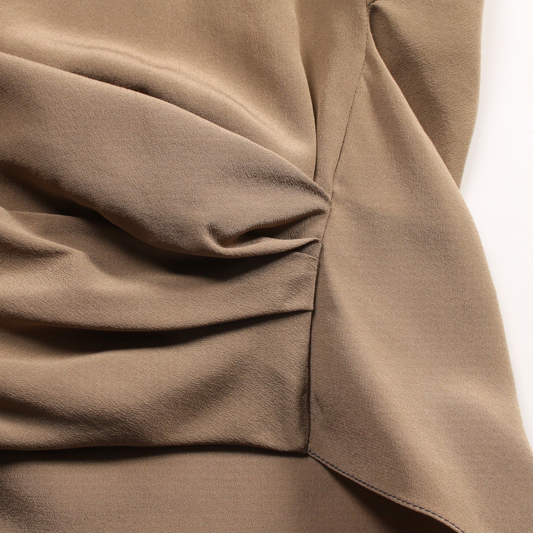 Hermes Hermes Cut And Sew No Sleeve Silk Khaki Brown Size ONE SIZE - 7 Thumbnail