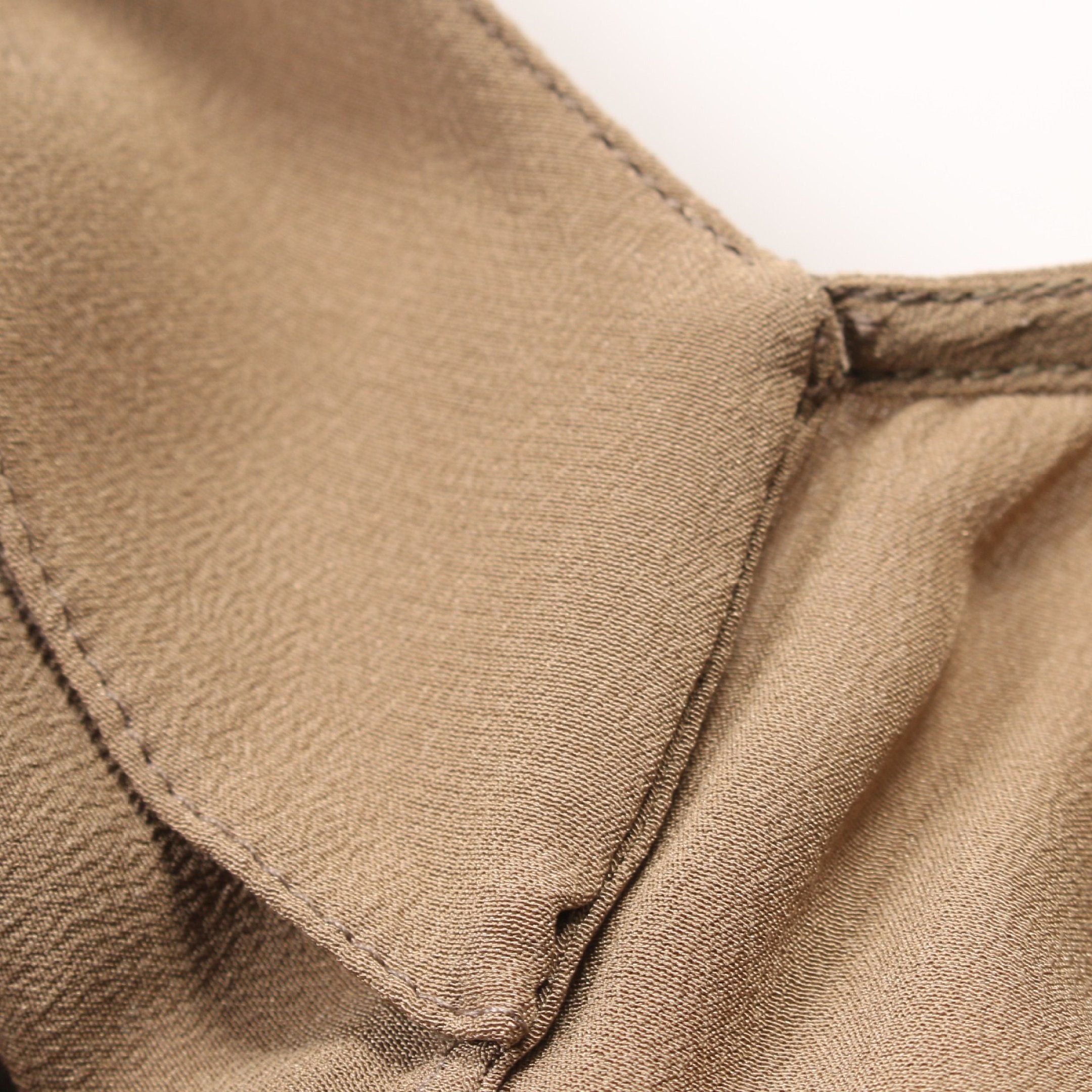 Hermes Hermes Cut And Sew No Sleeve Silk Khaki Brown Size ONE SIZE - 6 Thumbnail
