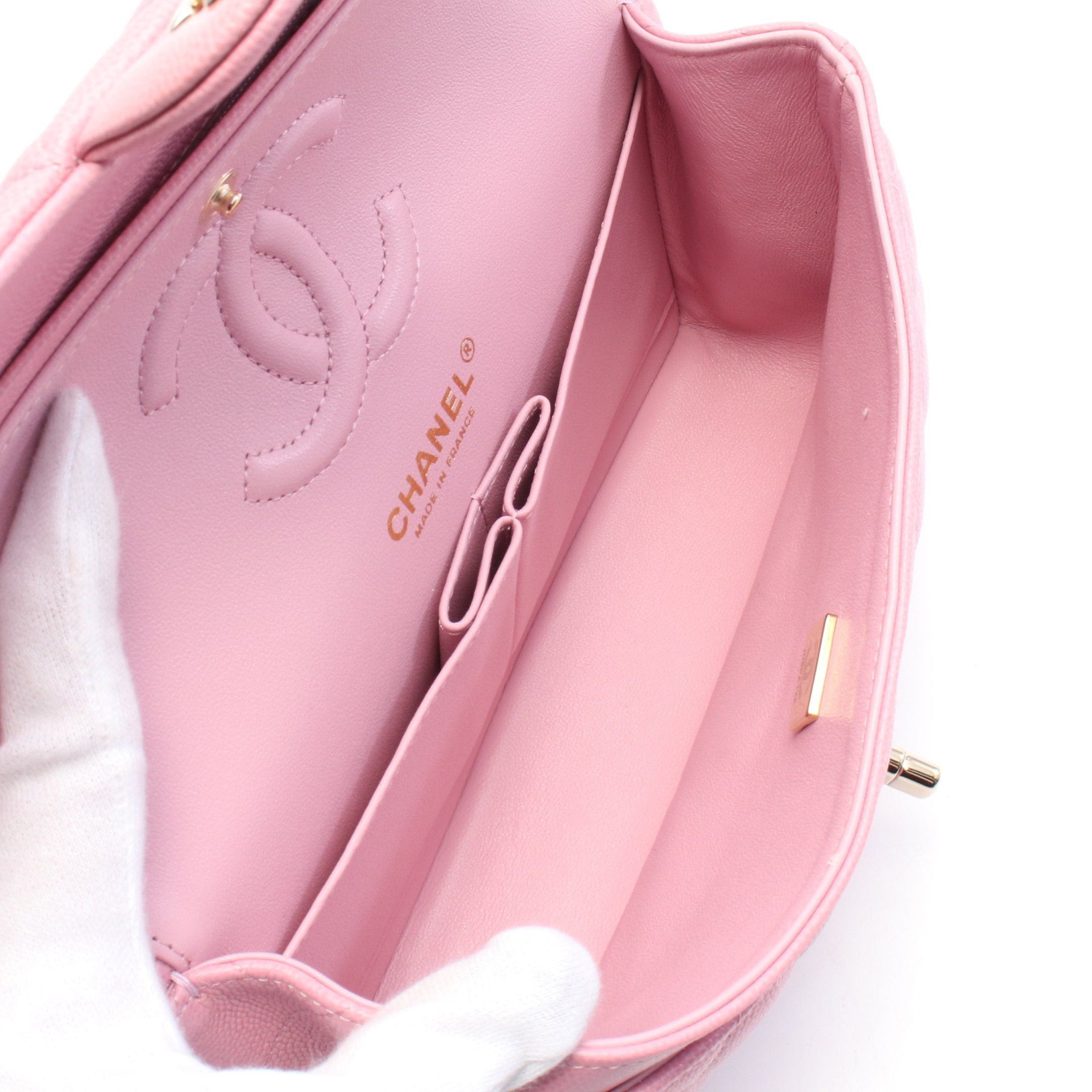 Chanel Chanel Matelasse Double Flap Chain Shoulder Bag Caviar Skin Pink Gold Hardware Size ONE SIZE - 3 Thumbnail