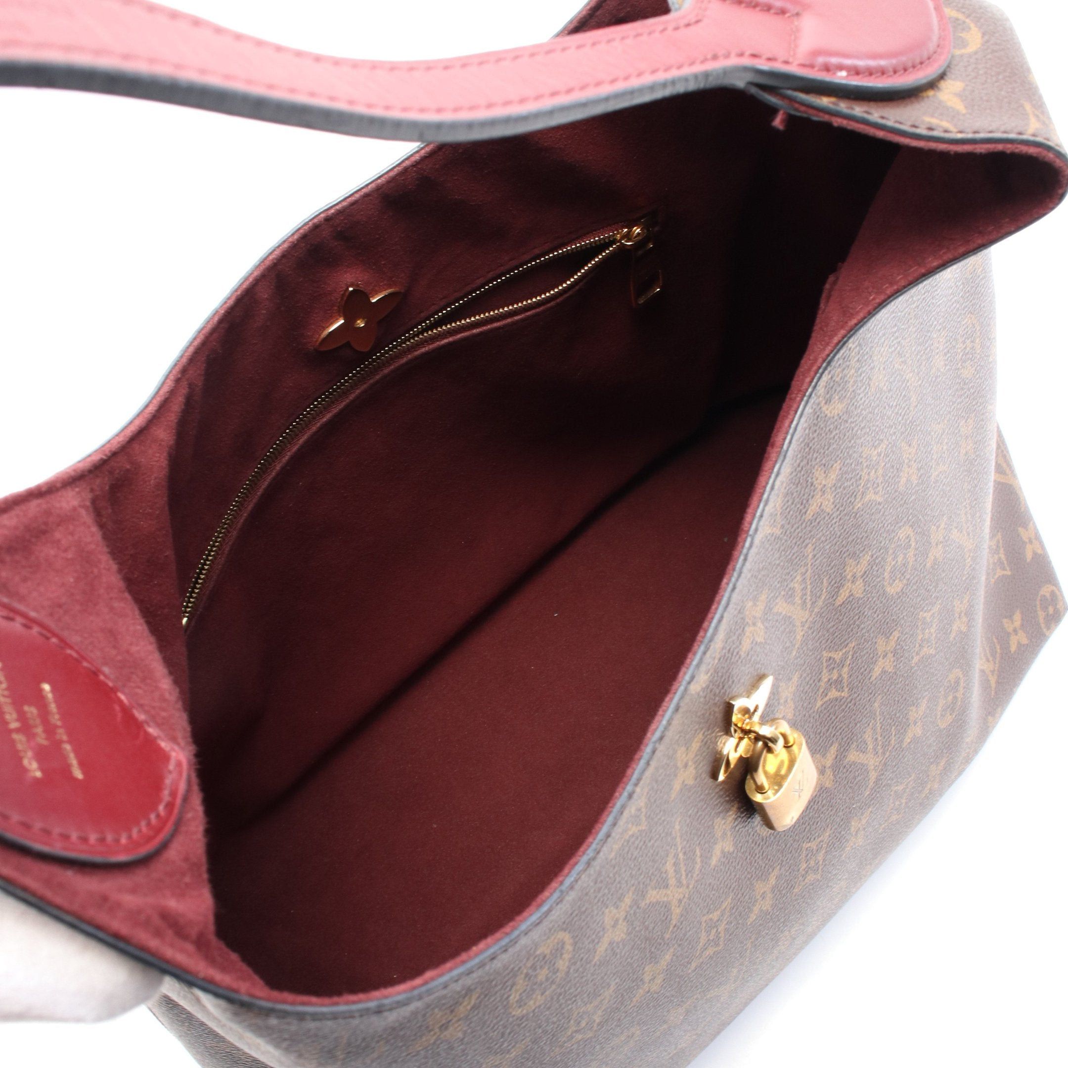 Louis Vuitton Louis Vuitton Flower Hobo Monogram One Shoulder Bag Leather Brown Bordeaux Size ONE SIZE - 3 Thumbnail