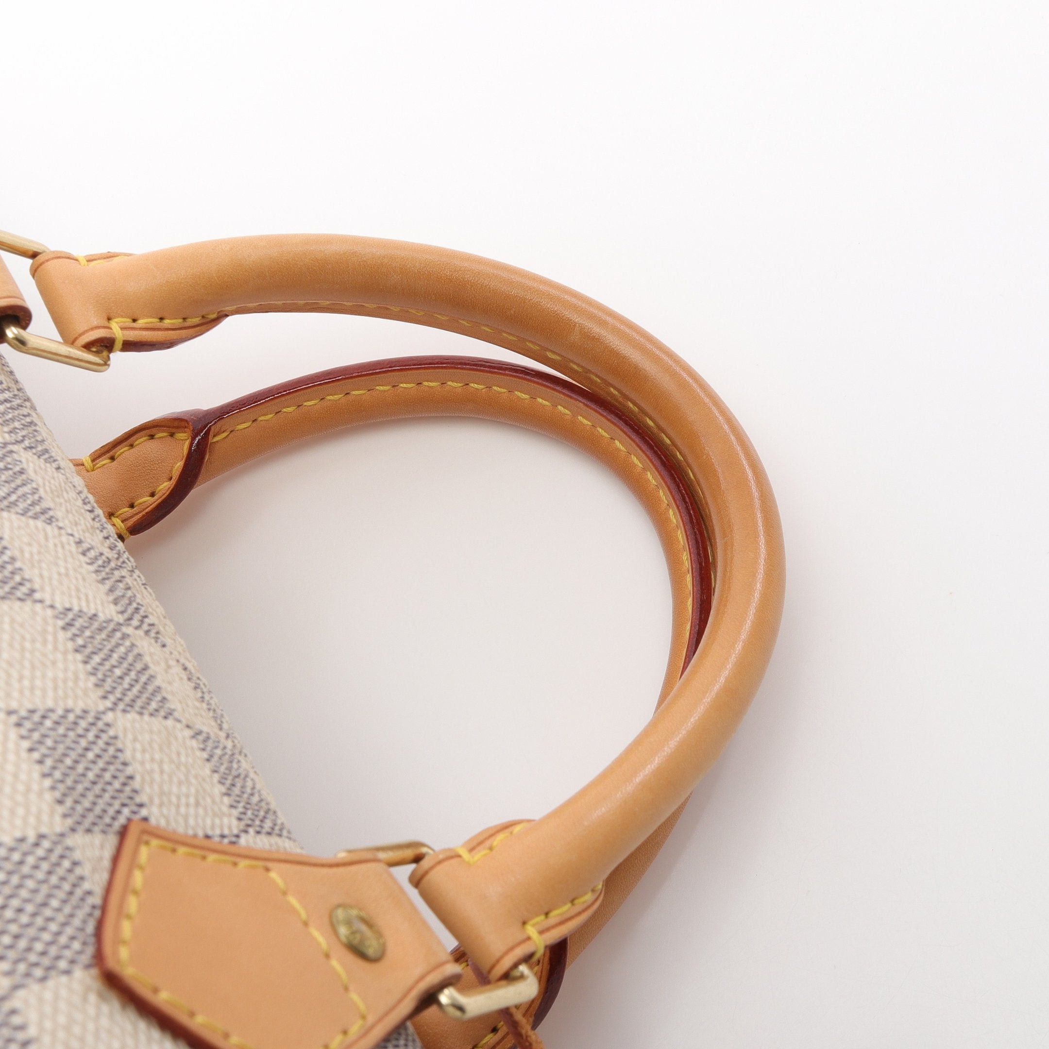 Louis Vuitton Louis Vuitton Speedy 30 Damier Azur Handbag Leather White Size ONE SIZE - 6 Thumbnail