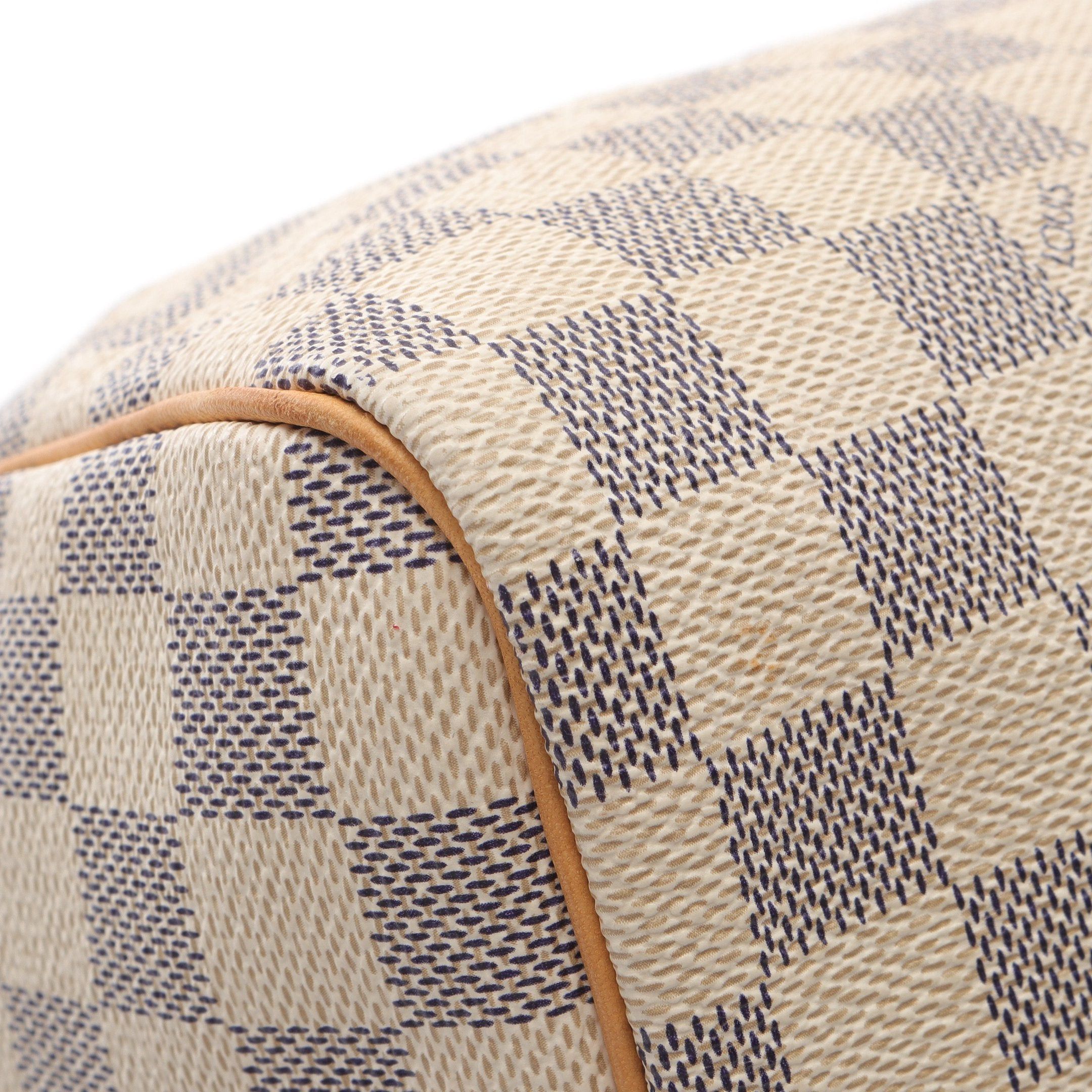 Louis Vuitton Louis Vuitton Speedy 30 Damier Azur Handbag Leather White Size ONE SIZE - 8 Thumbnail