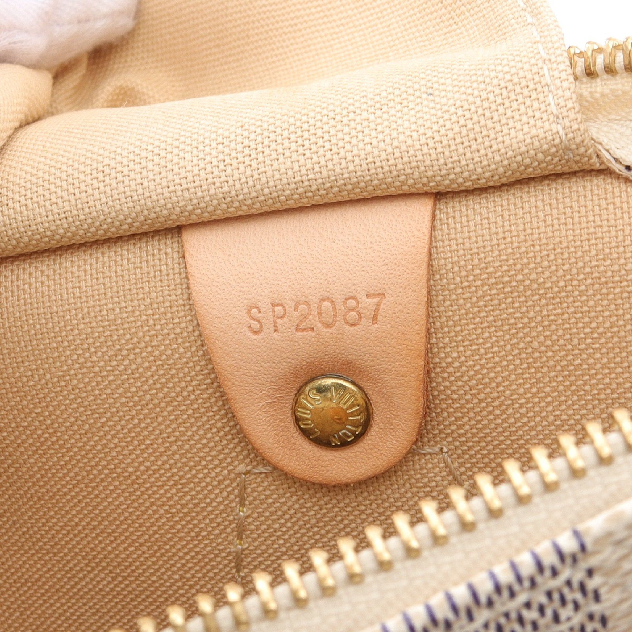 Louis Vuitton Louis Vuitton Speedy 30 Damier Azur Handbag Leather White Size ONE SIZE - 5 Thumbnail