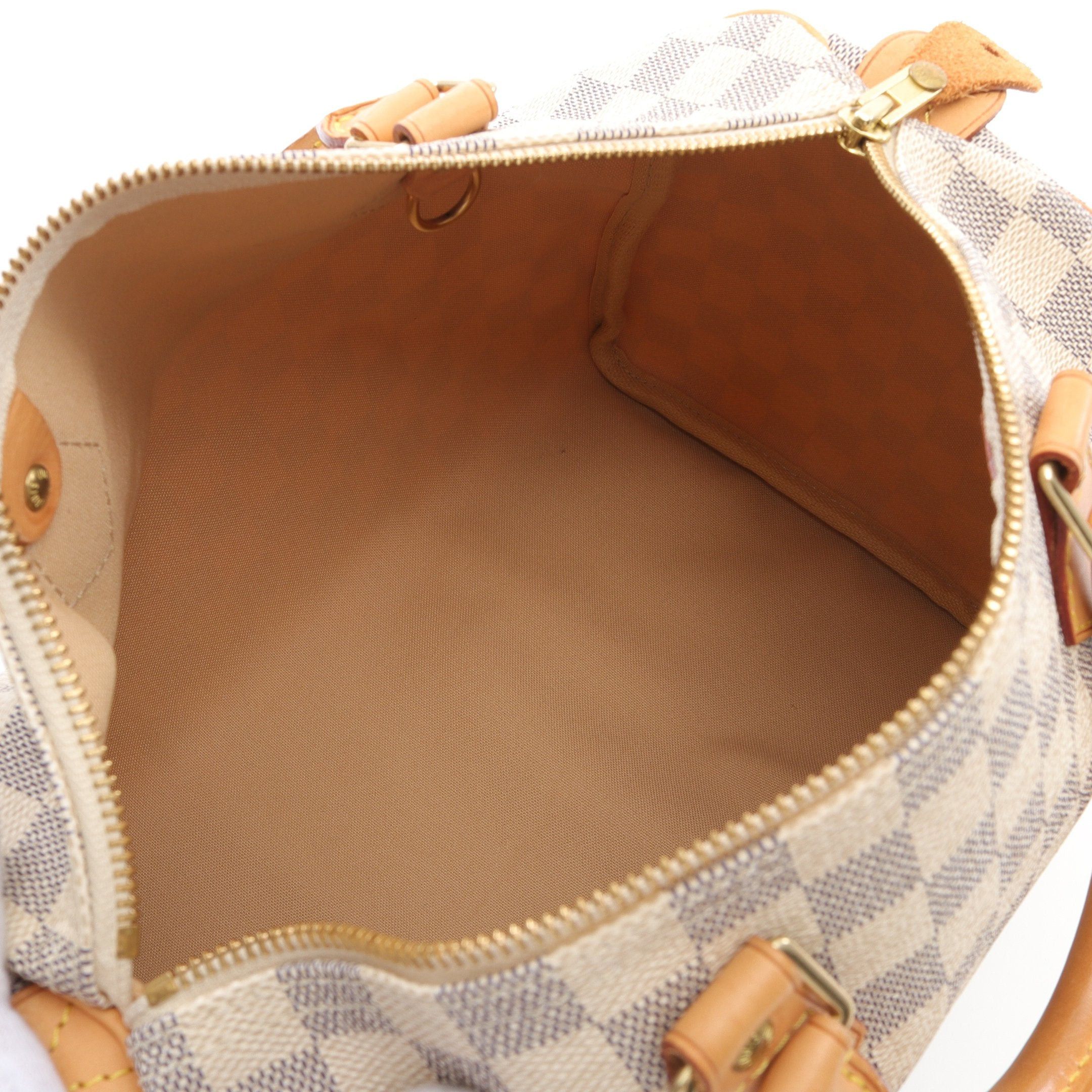 Louis Vuitton Louis Vuitton Speedy 30 Damier Azur Handbag Leather White Size ONE SIZE - 3 Thumbnail