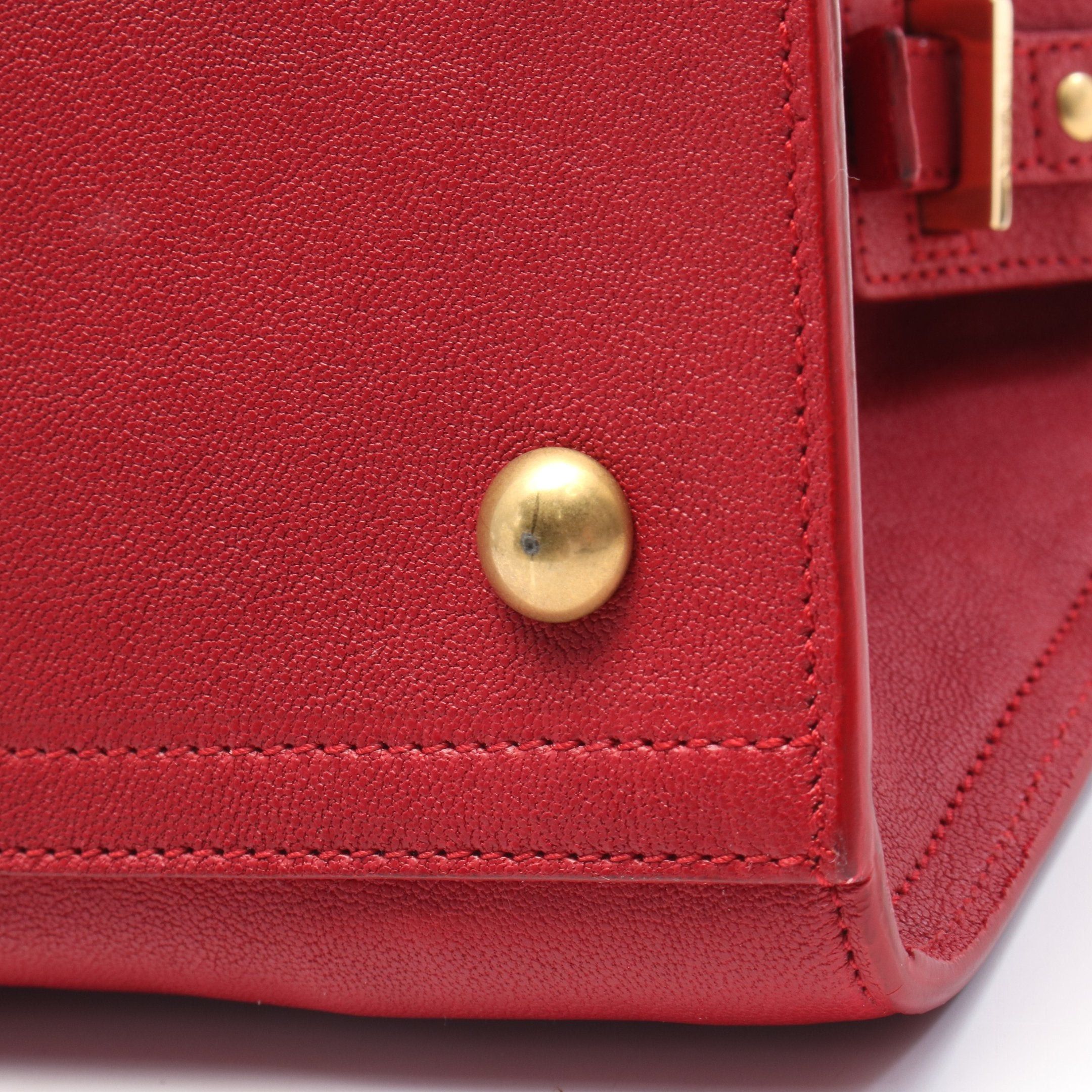 Yves Saint Laurent Yves Saint Laurent Cabas Chic Mini Handbag Leather Red Size ONE SIZE - 7 Thumbnail
