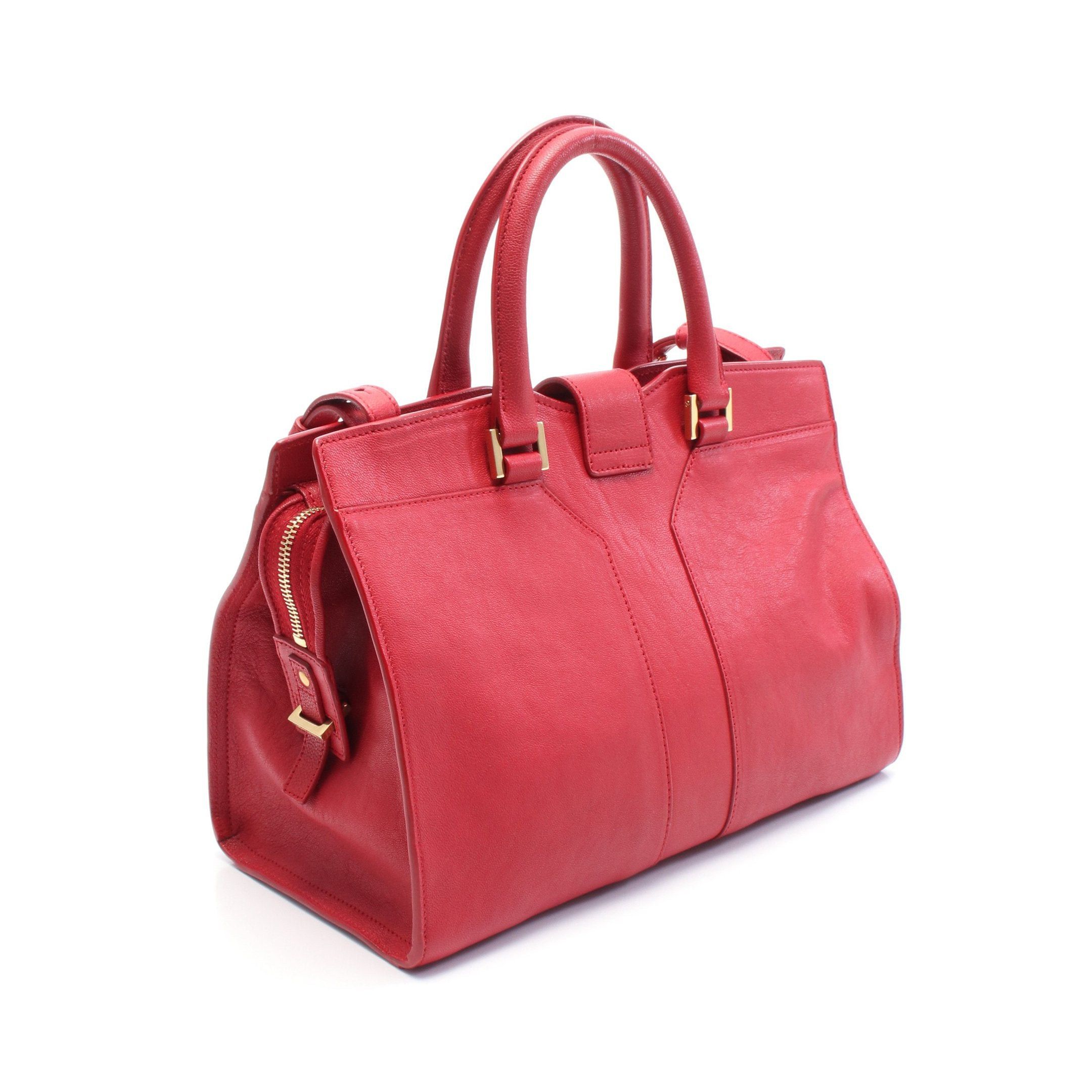 Yves Saint Laurent Yves Saint Laurent Cabas Chic Mini Handbag Leather Red Size ONE SIZE - 2 Thumbnail