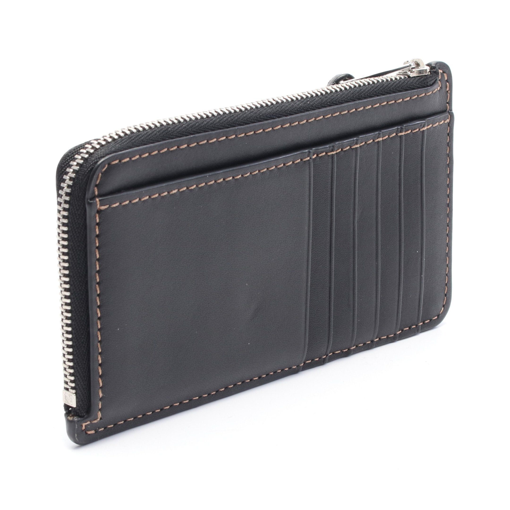 Loewe Loewe Puzzle Coin Purse Card Case Leather Black Size ONE SIZE - 2 Thumbnail