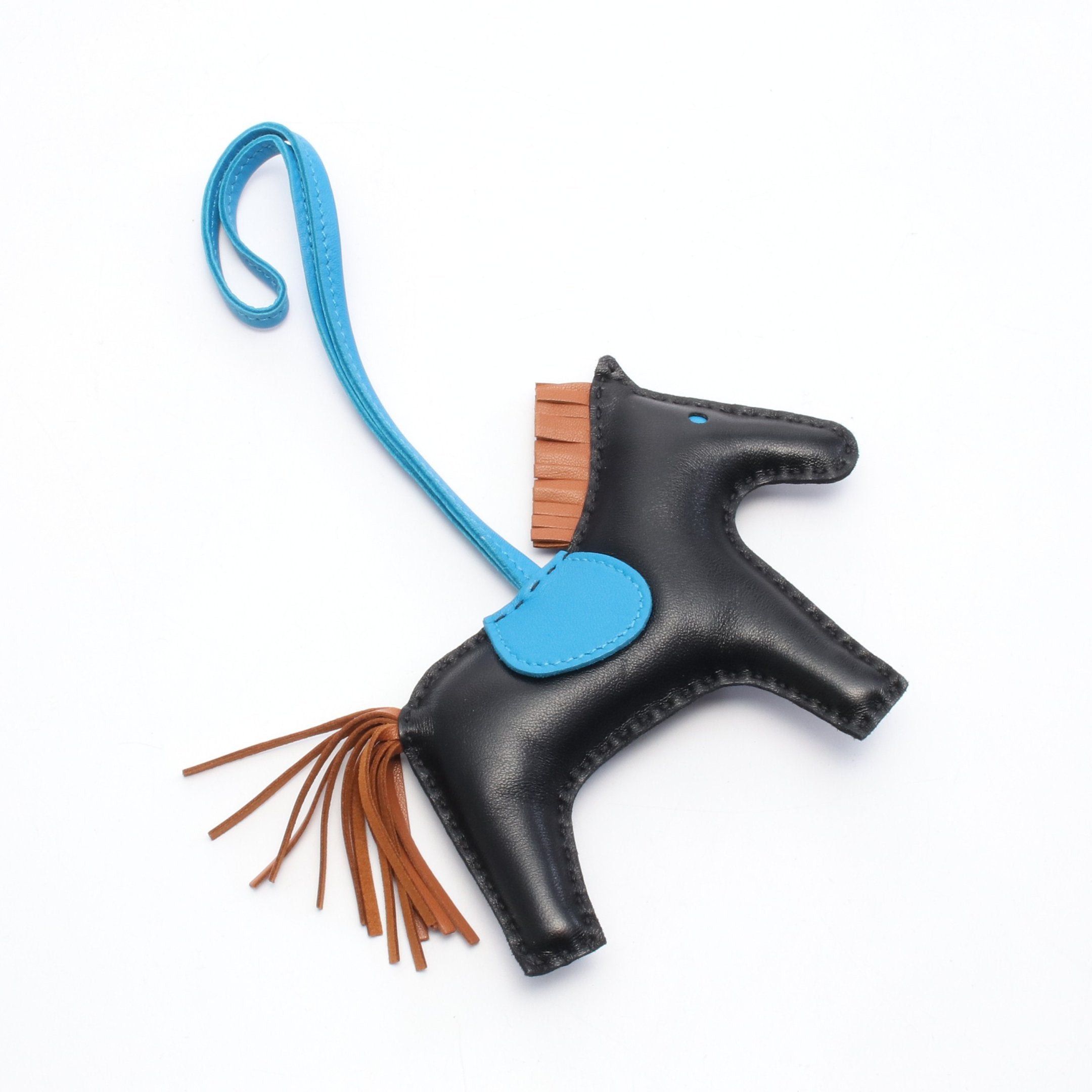 Hermes Hermes Rodeo Mm Black Gold Blue Zanzibar Bag Charm Aagneau Brown Z Stamp Size ONE SIZE - 2 Thumbnail