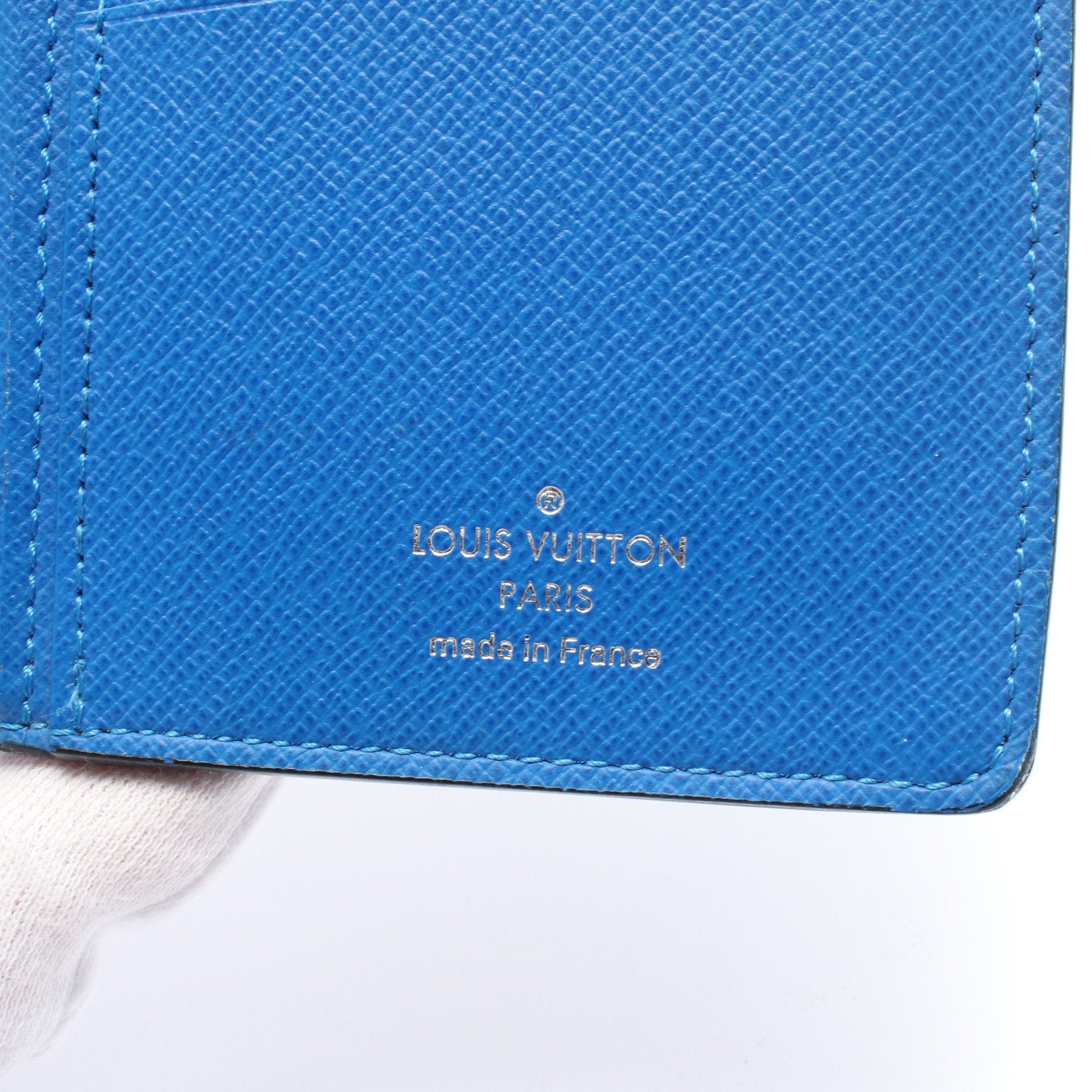 Louis Vuitton Louis Vuitton Portefeuil Brother Taiga Noir Bi-Fold Long Wallet Leather Black Blue Size ONE SIZE - 4 Thumbnail