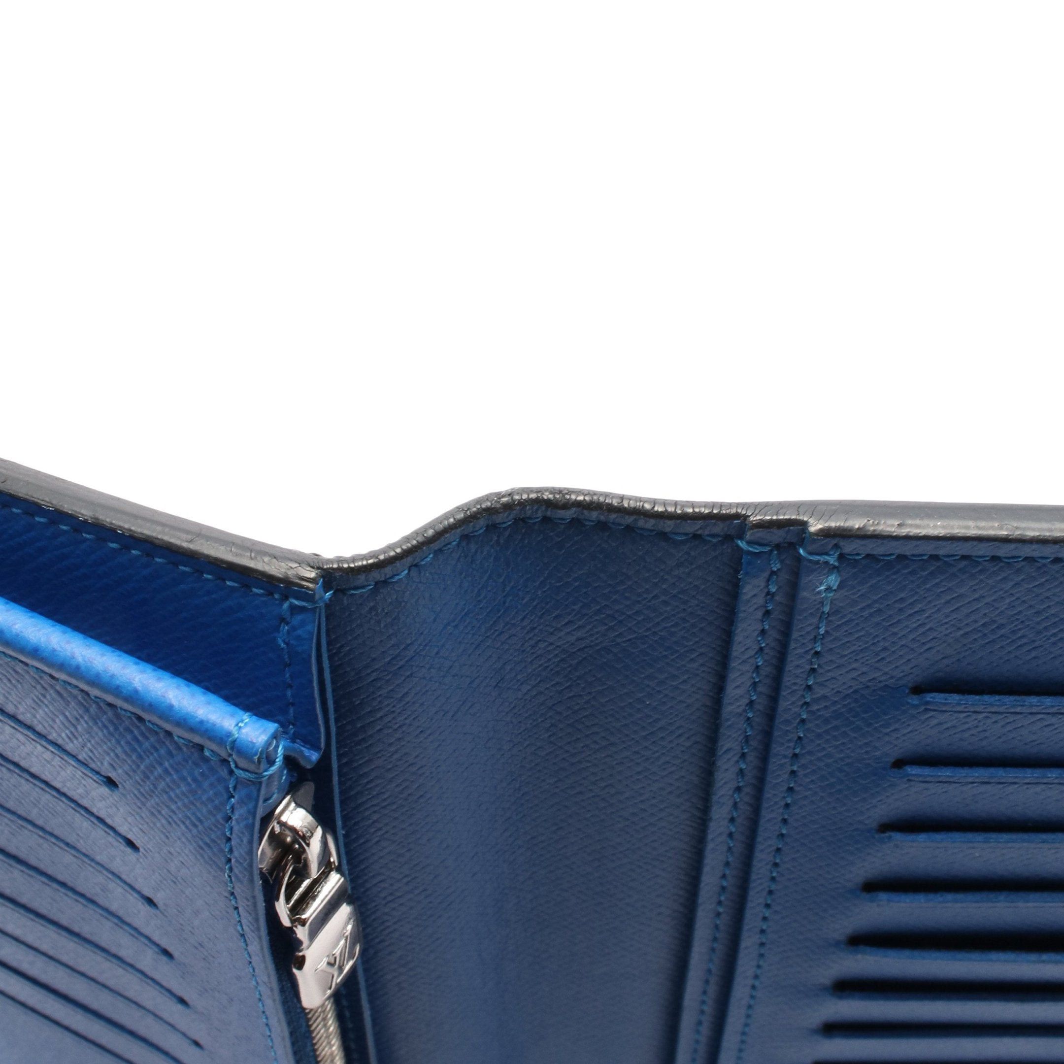 Louis Vuitton Louis Vuitton Portefeuil Brother Taiga Noir Bi-Fold Long Wallet Leather Black Blue Size ONE SIZE - 8 Thumbnail