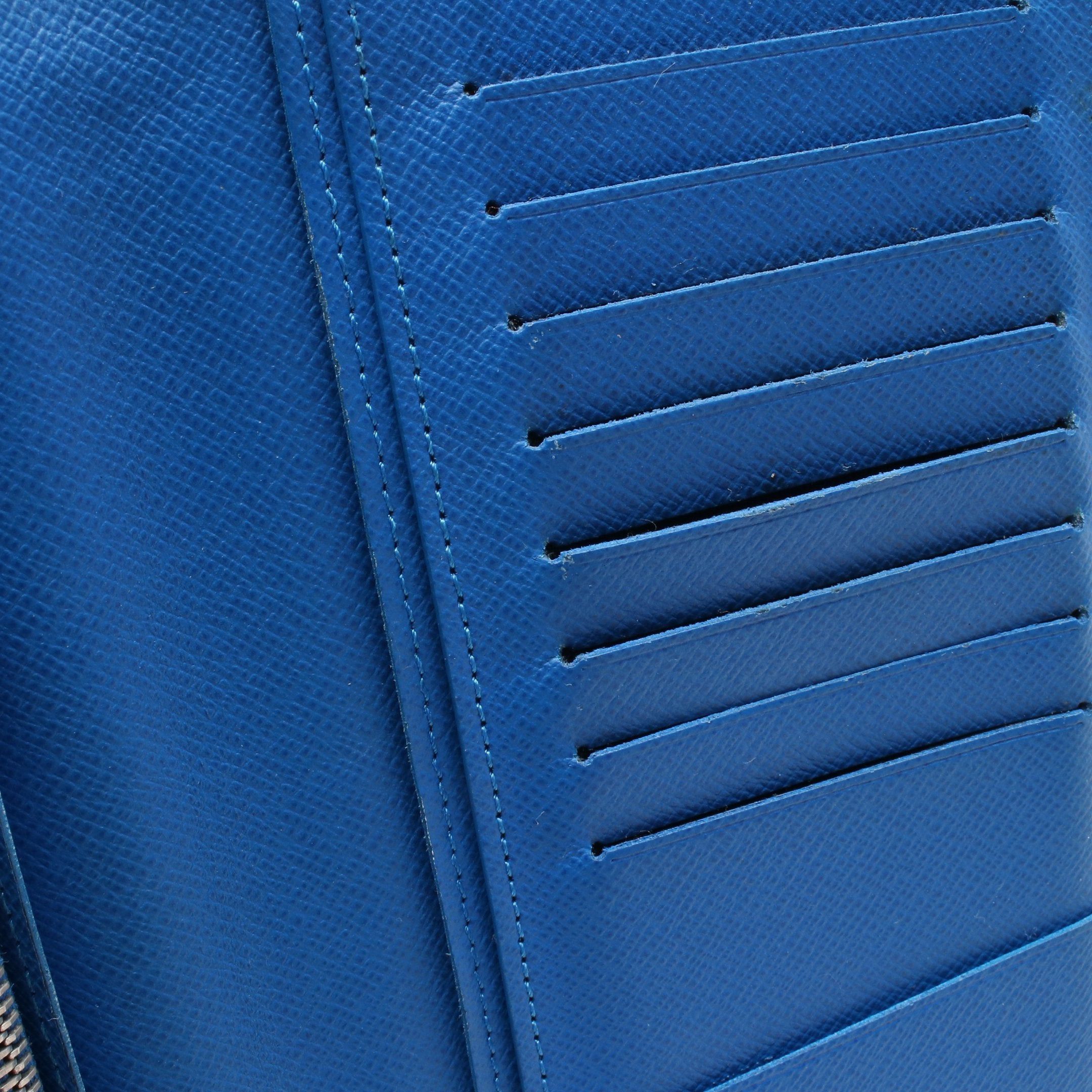 Louis Vuitton Louis Vuitton Portefeuil Brother Taiga Noir Bi-Fold Long Wallet Leather Black Blue Size ONE SIZE - 7 Thumbnail