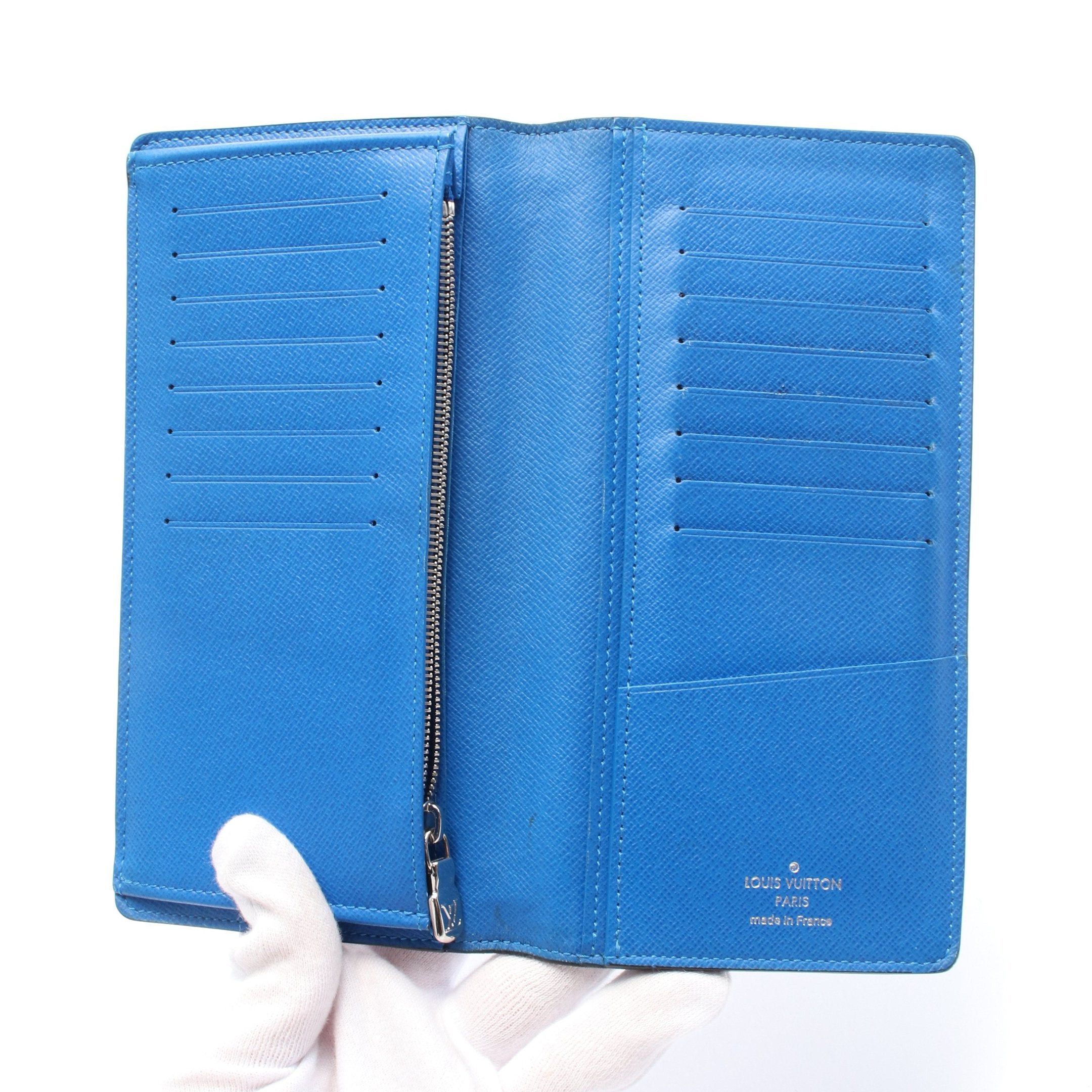 Louis Vuitton Louis Vuitton Portefeuil Brother Taiga Noir Bi-Fold Long Wallet Leather Black Blue Size ONE SIZE - 3 Thumbnail