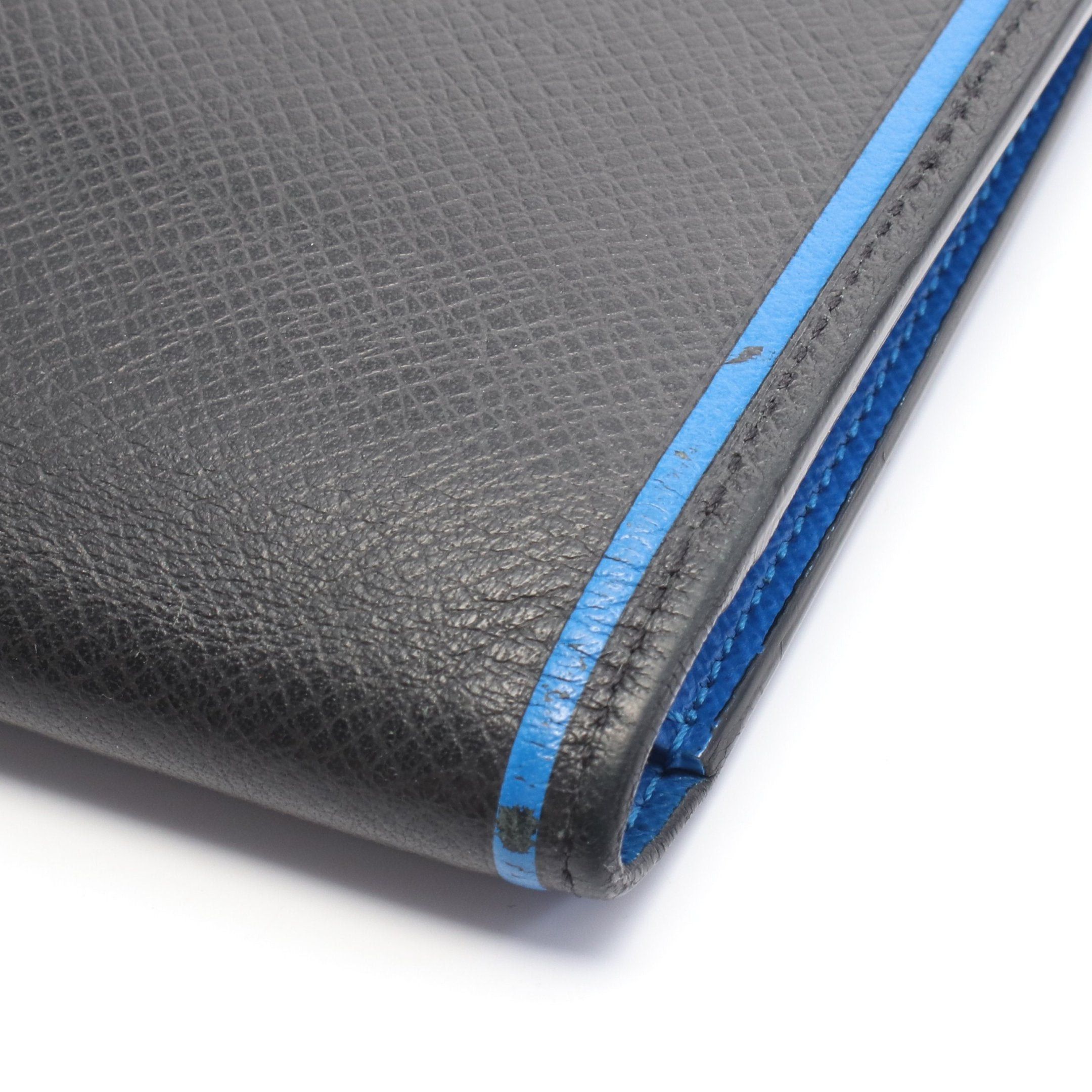 Louis Vuitton Louis Vuitton Portefeuil Brother Taiga Noir Bi-Fold Long Wallet Leather Black Blue Size ONE SIZE - 10 Thumbnail