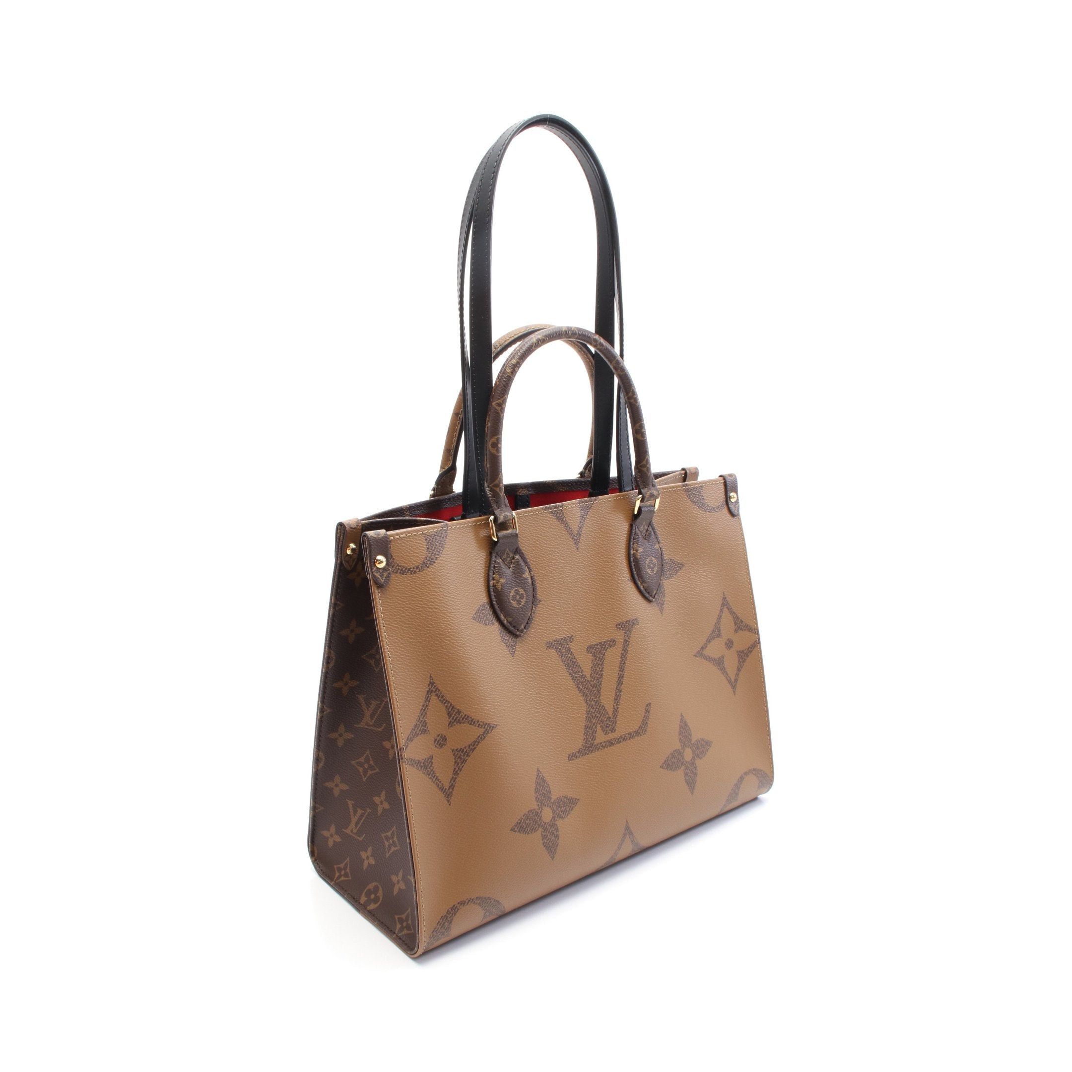Louis Vuitton Louis Vuitton On-The-Go Mm Monogram Giant Reverse Shoulder Bag Tote Leather Brown Beige Size ONE SIZE - 2 Thumbnail