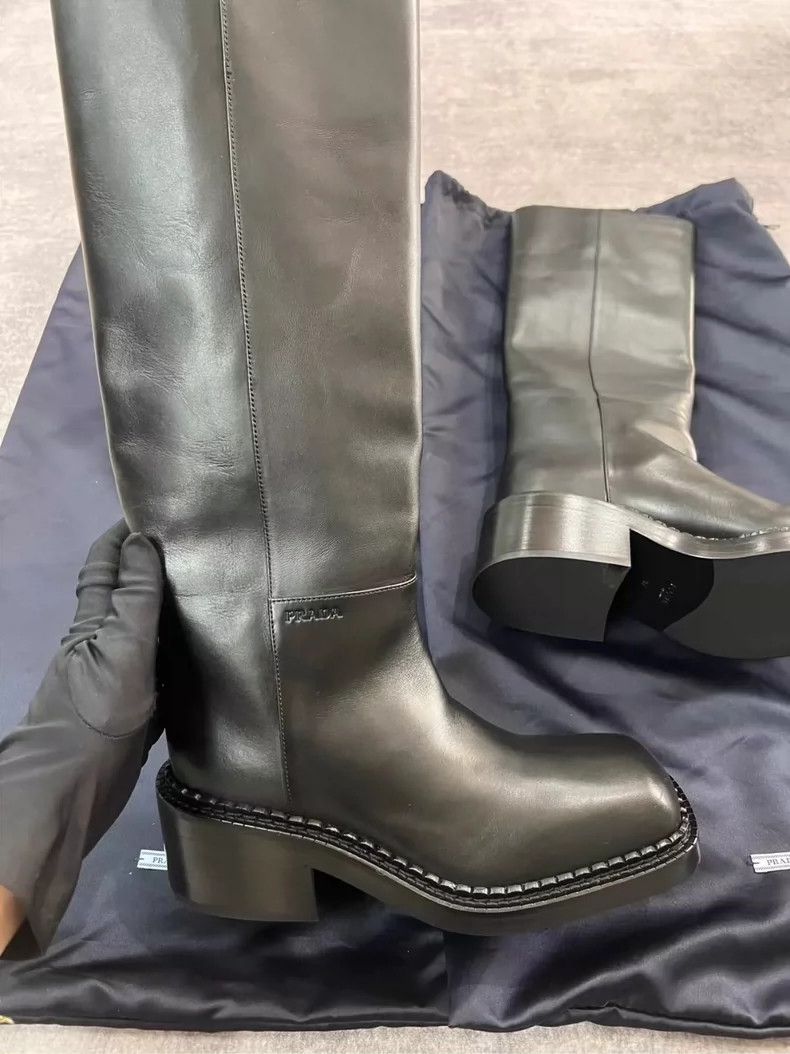 Prada Prada Leather Knee-High Boots for Women-yf Size US 7 / IT 37 - 2 Thumbnail
