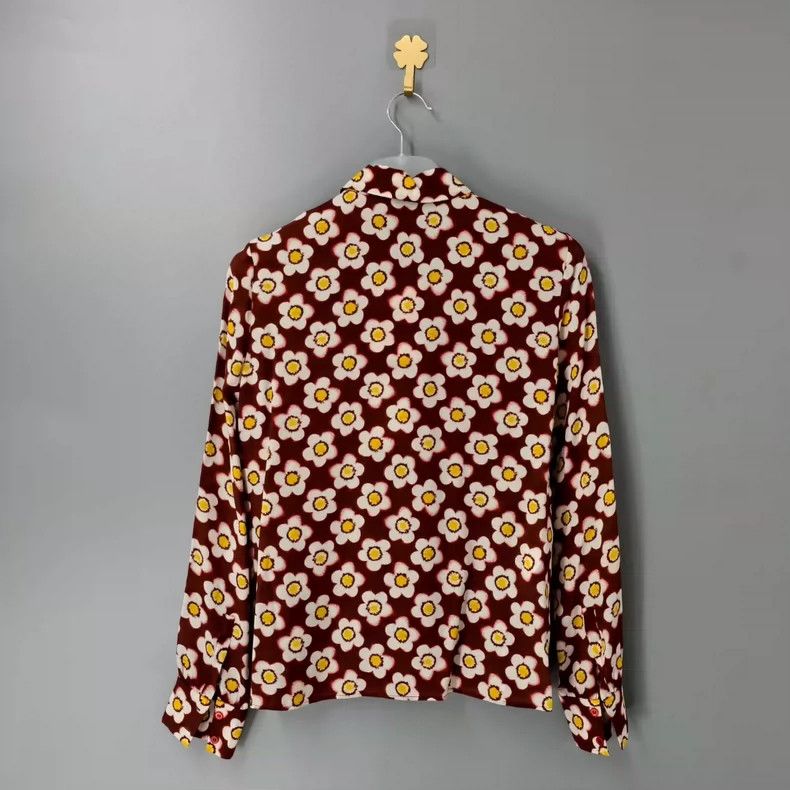 Prada MiuMiu Floral Print Long Sleeve Shirt-yf Size M / US 6-8 / IT 42-44 - 2 Thumbnail
