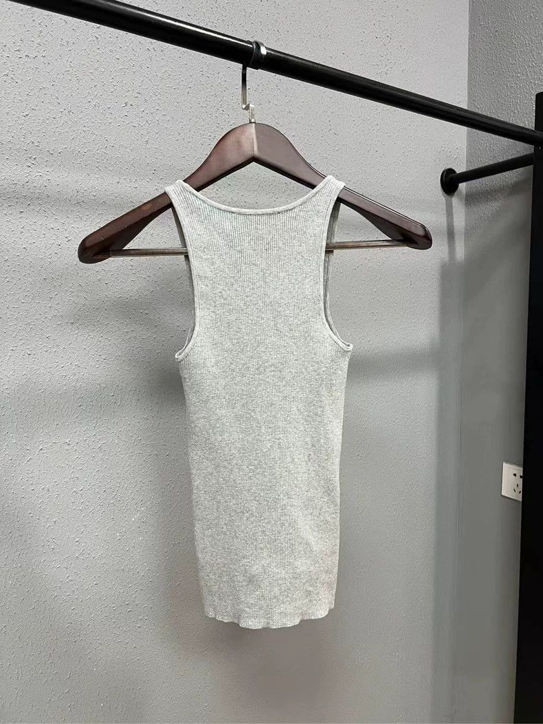 Prada Miumiu Logo Tank Top in Grey Color-yf Size S / US 4 / IT 40 - 2 Thumbnail